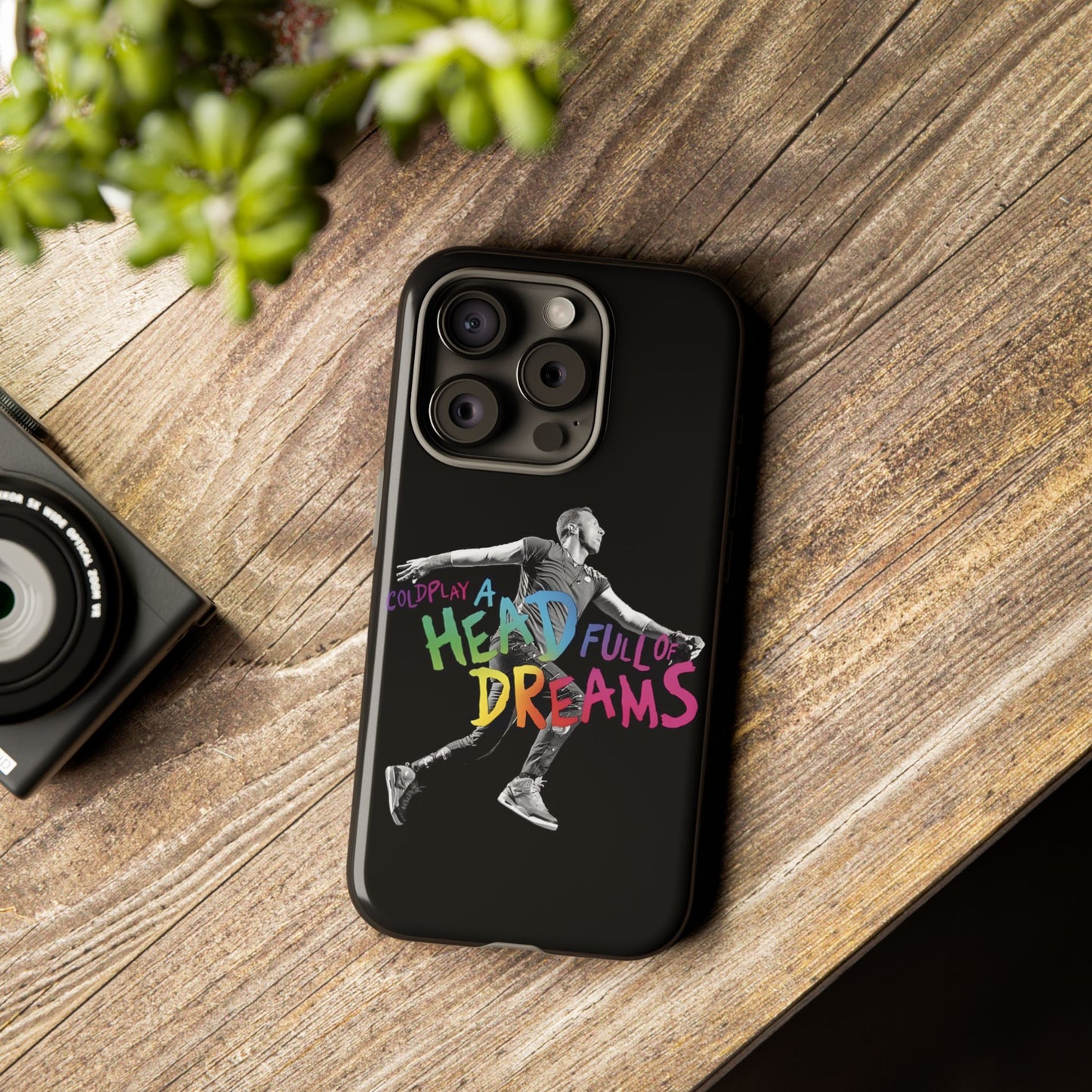 Premium Tough Case for iPhone 12 to 16 Pro Max Showcasing Coldplay A Head Full of Dreams Chris