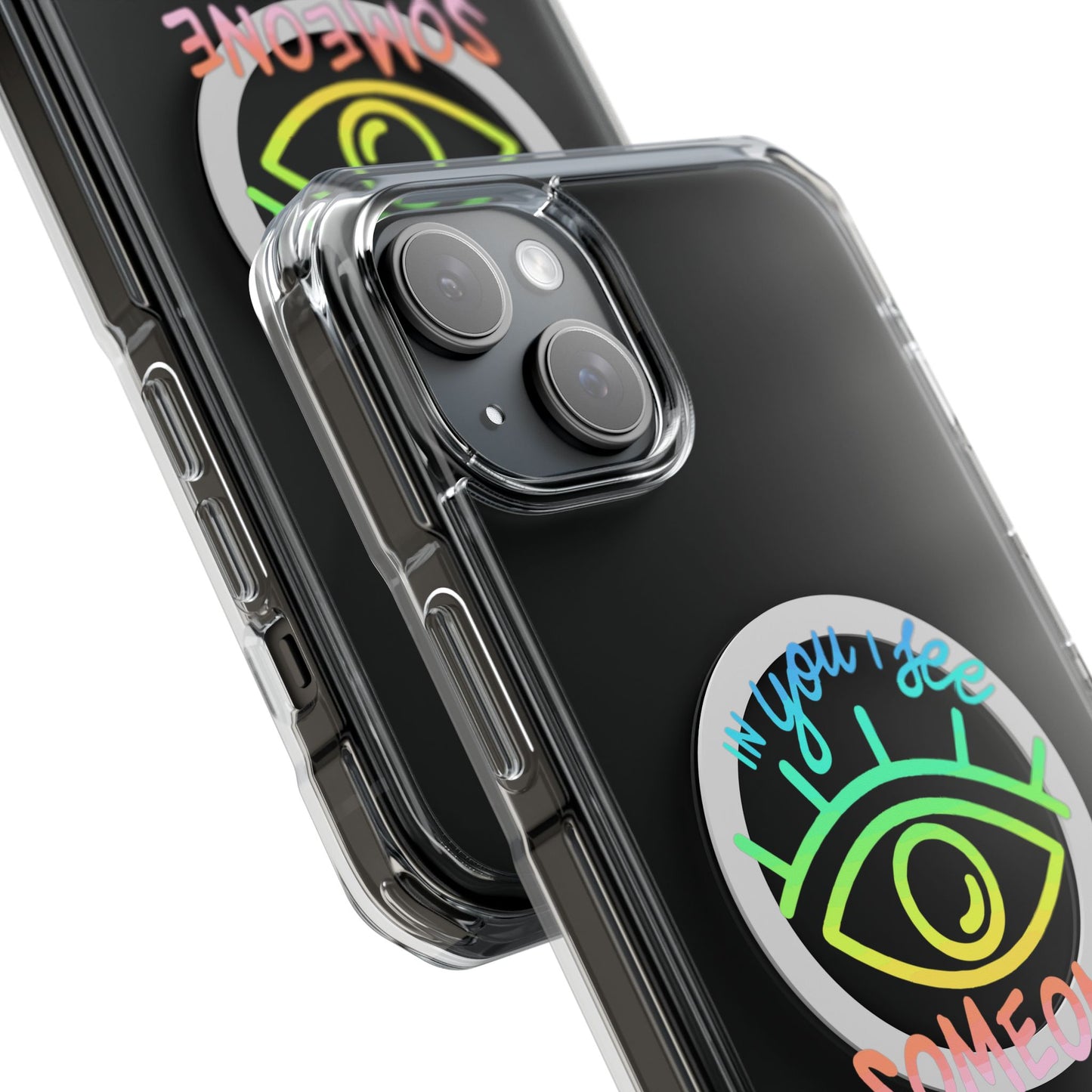 Vibrant Eye and Text Magnetic Clear Impact case
