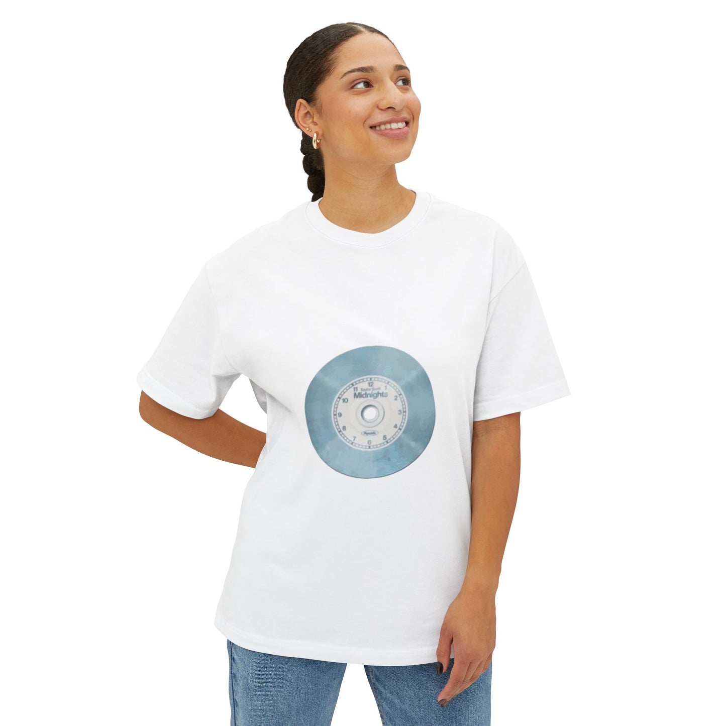 Midnight Vinyl Vibes Unisex Oversized Boxy Tee