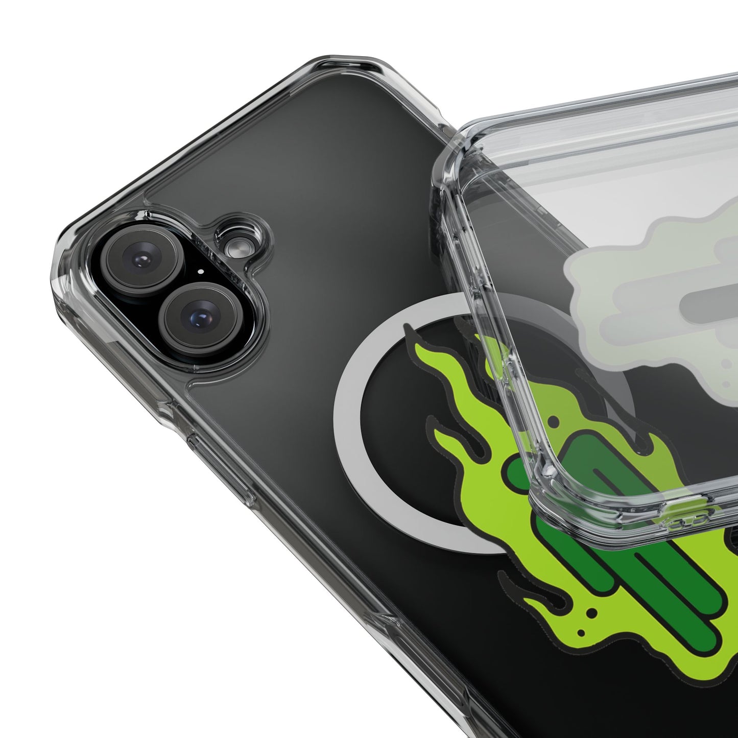 Green Flame Icon Magnetic Clear Impact Case