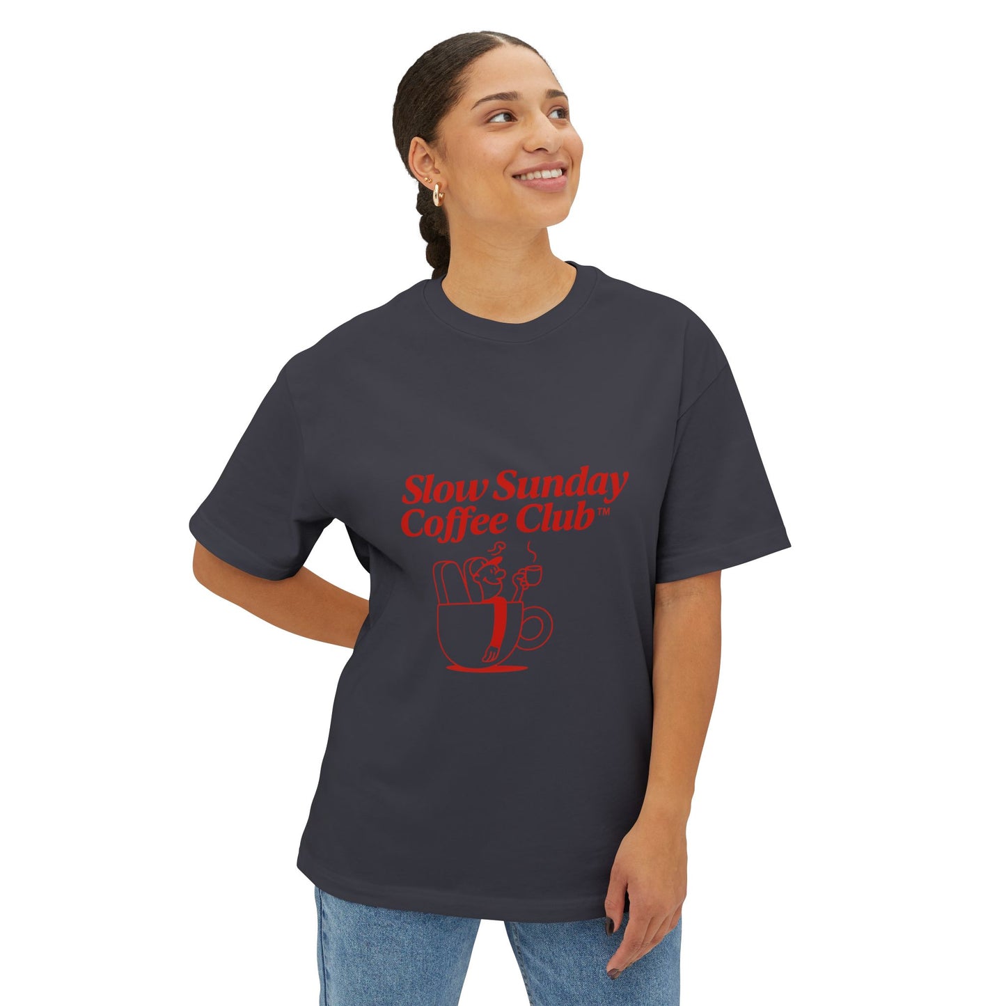 Unisex Oversized Tee – Snazzy Coffe Club Edition