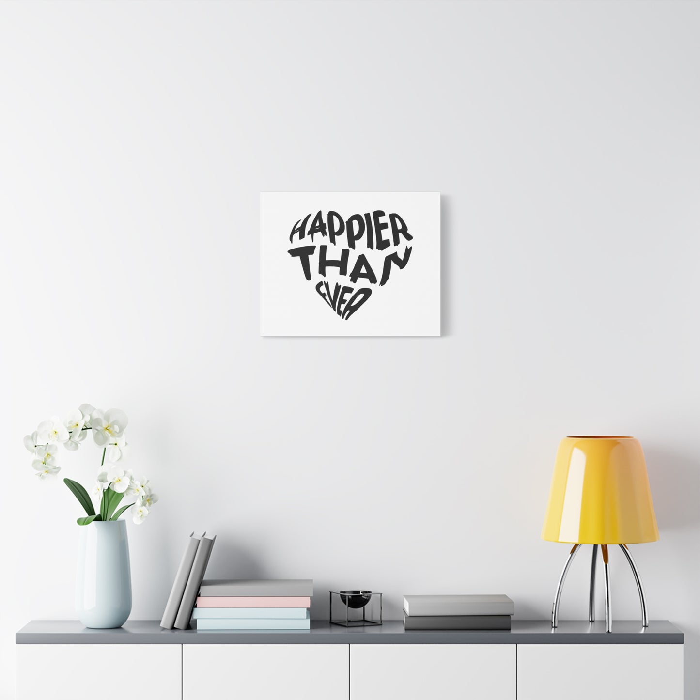 Happier Heart Lettering Matte Canvas