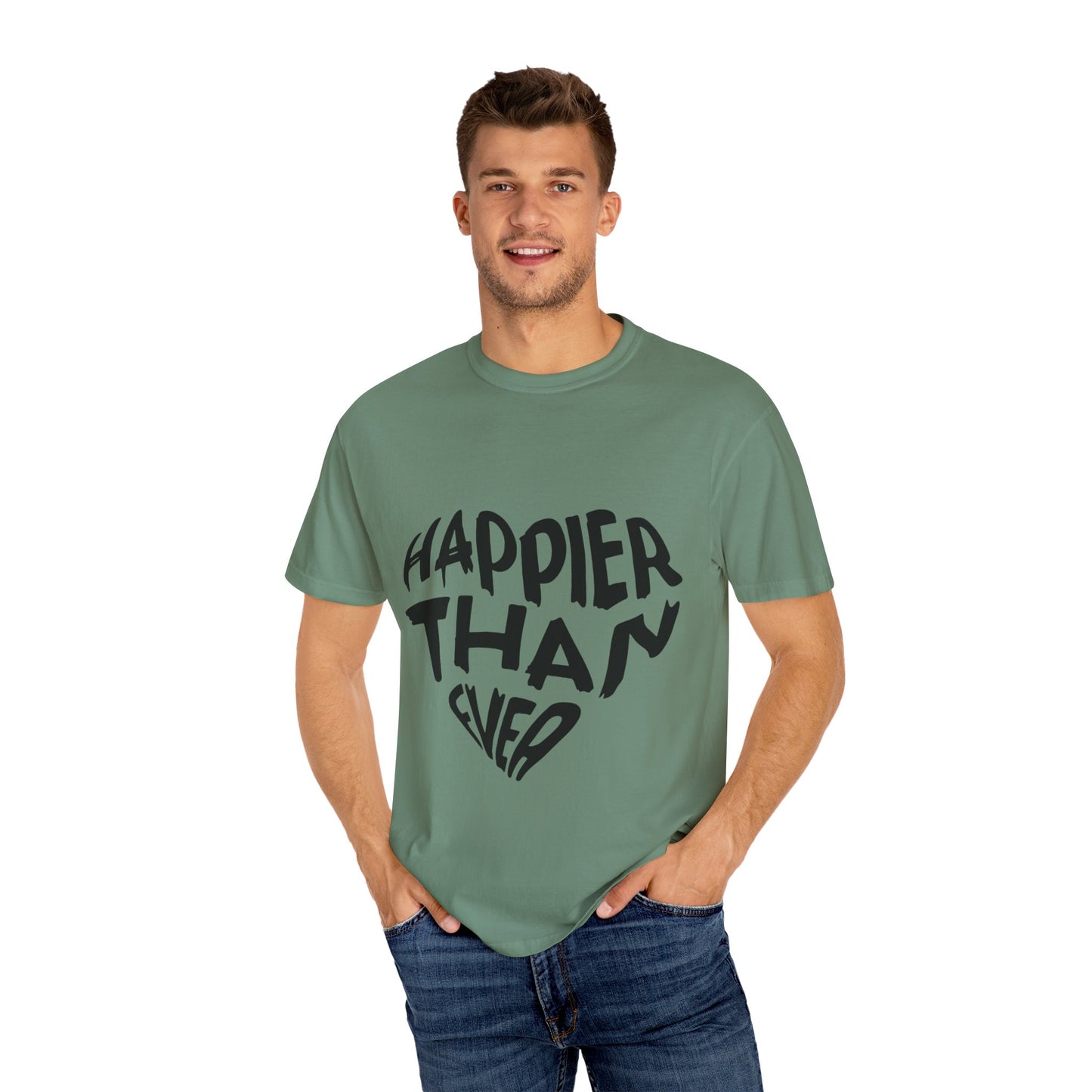 Happier Heart Lettering Unisex Dyed T-shirt