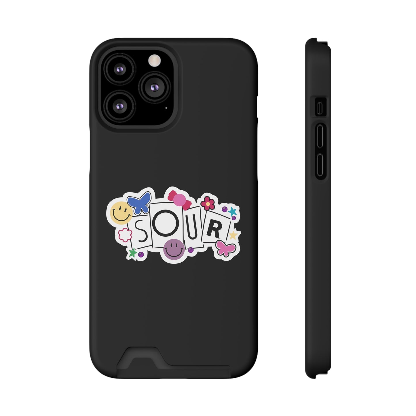 Phone Case + Card Holder For Iphone 13 – Olivia Rodrigo Sour | Black Edition