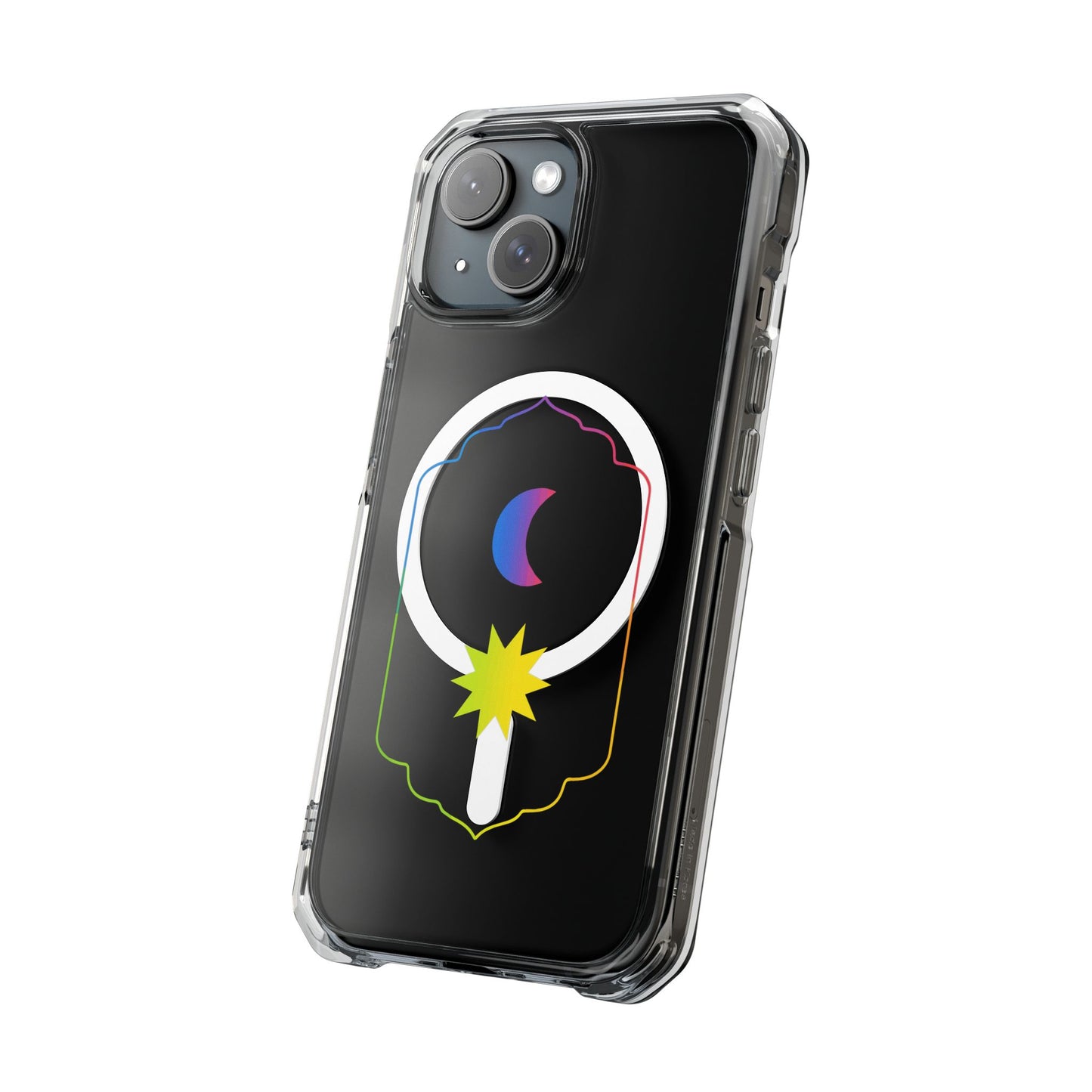 Gradient Moon and Star Emblem Magnetic Clear Impact case
