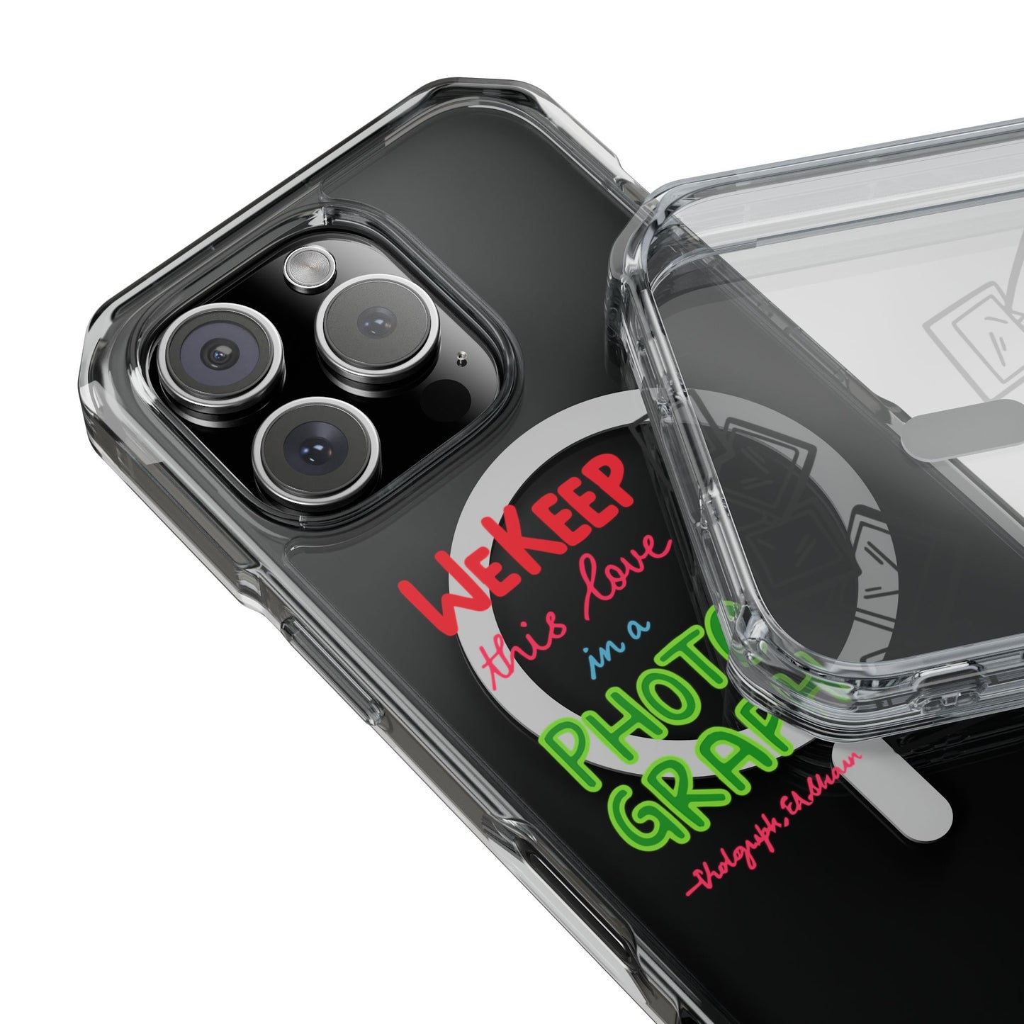 White Paw Print Magnetic Clear Impact Case