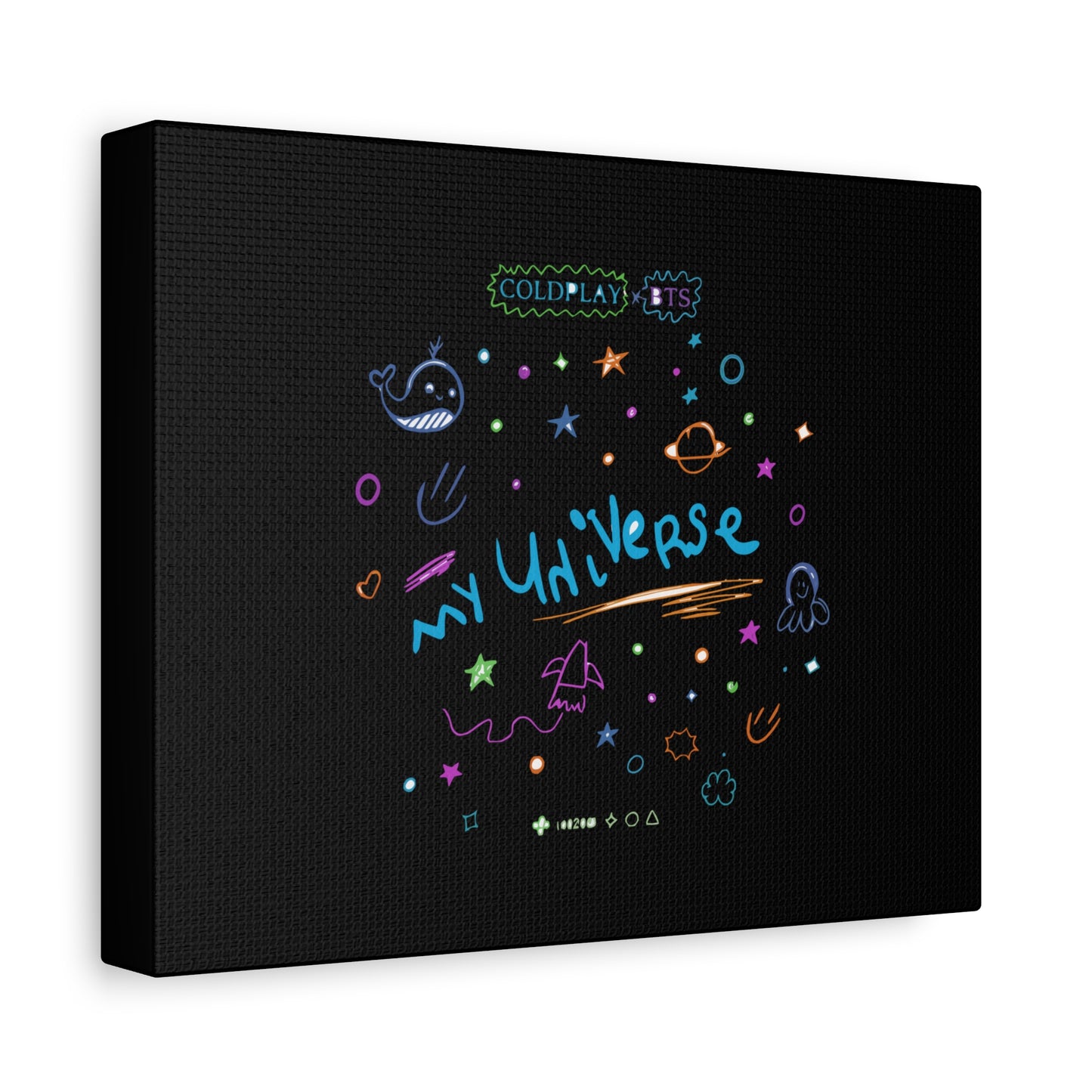 Neon Space Doodles Canvas