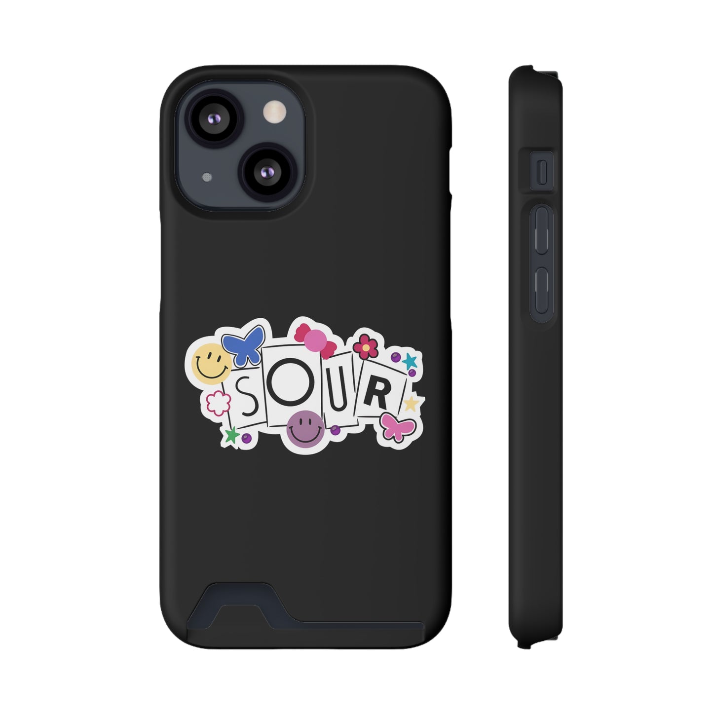 Phone Case + Card Holder For Iphone 13 – Olivia Rodrigo Sour | Black Edition