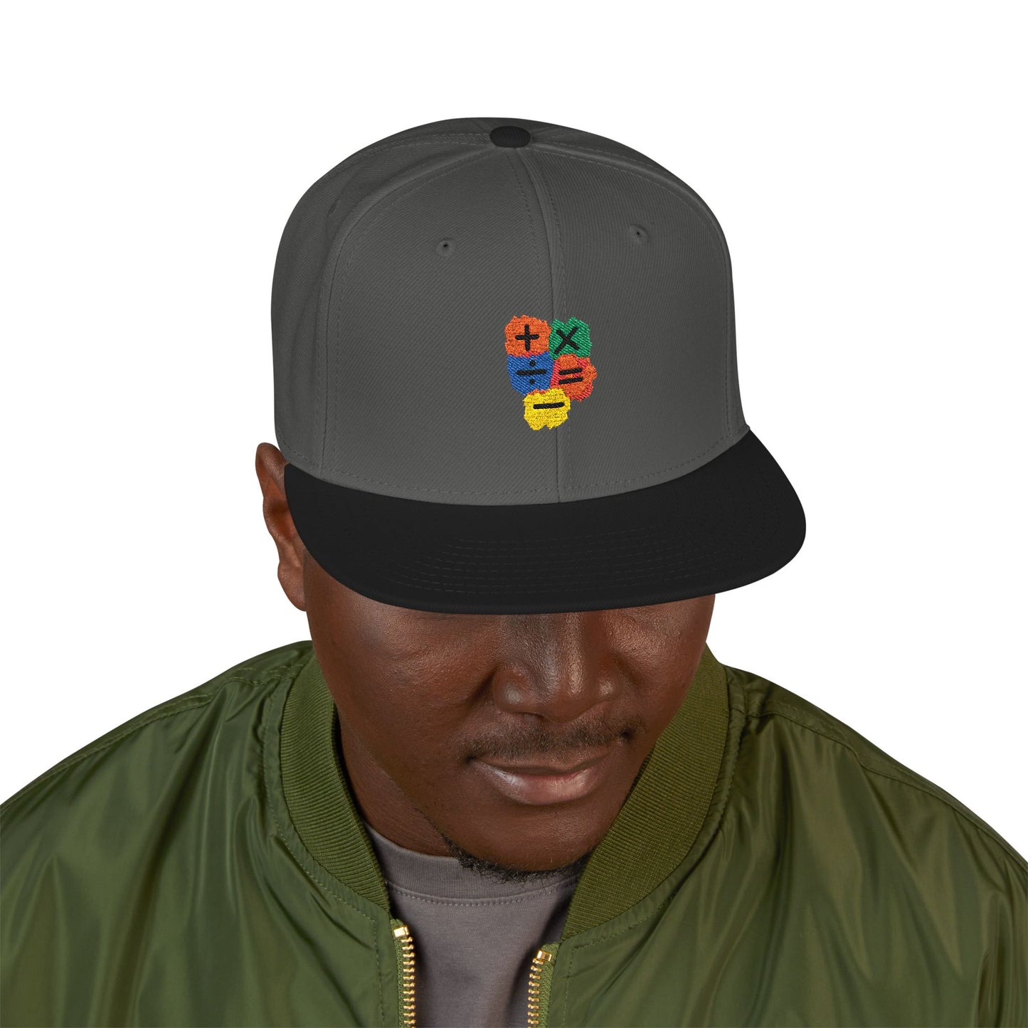 Orange Equals Symbol Snapback Cap