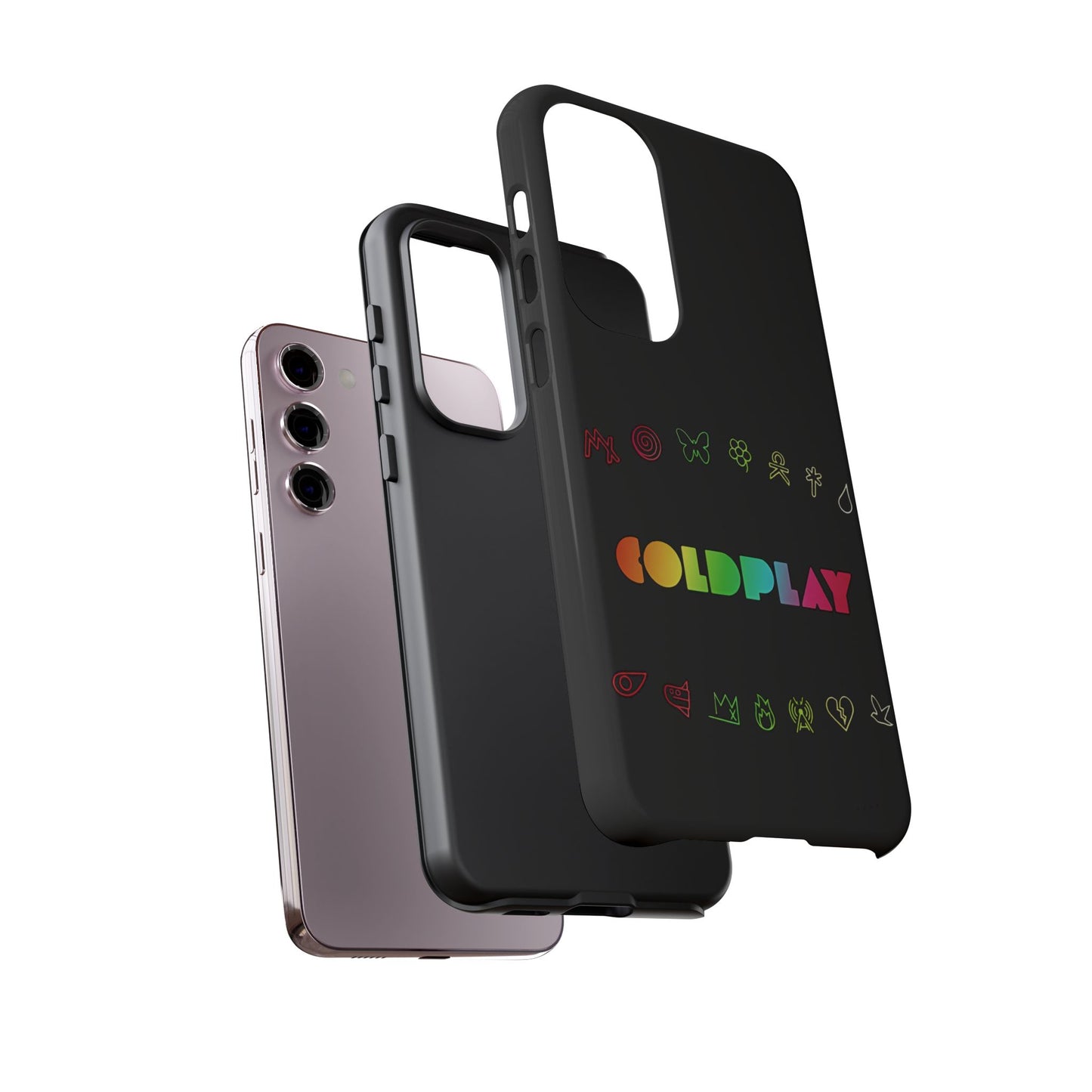 Premium Tough Case for Samsung S21 to S25 Ultra Showcasing Coldplay’s Signage