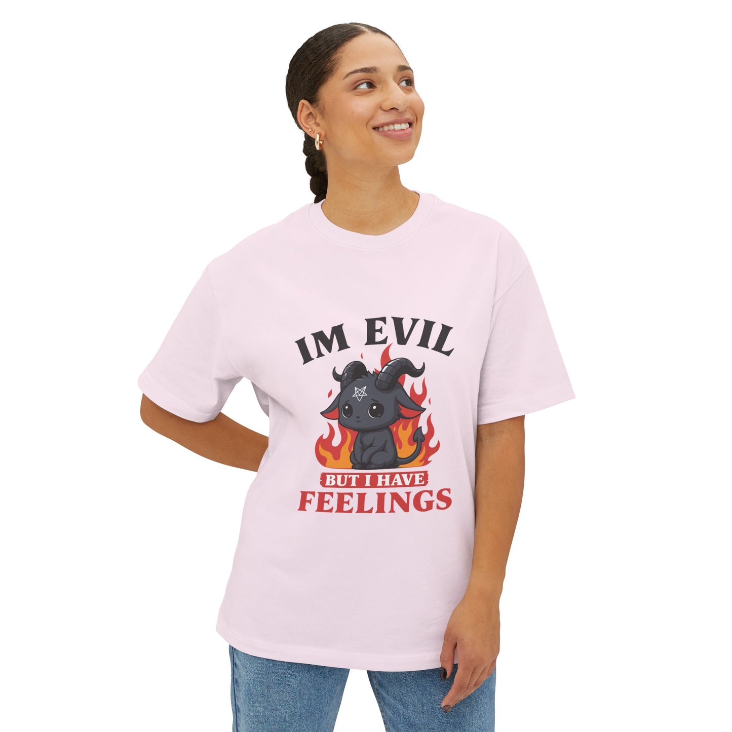 Oversized boxy Tee – Snazzy Evil Edition