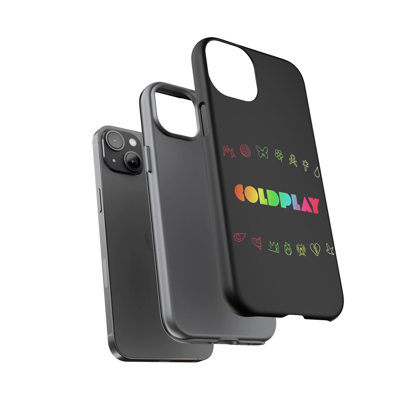 Premium Tough Case for iPhone 12 to 16 Pro Max Showcasing Coldplay’s Signage