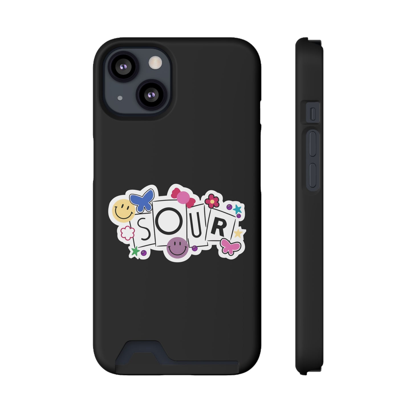 Phone Case + Card Holder For Iphone 13 – Olivia Rodrigo Sour | Black Edition