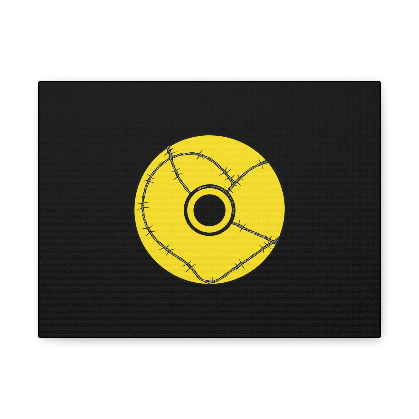 Minimalist Black Disc Outline Canvas