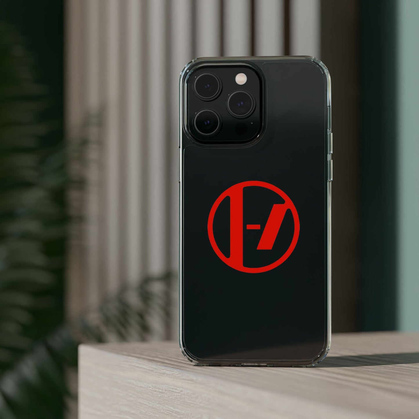 Crimson Orbit Clear Case
