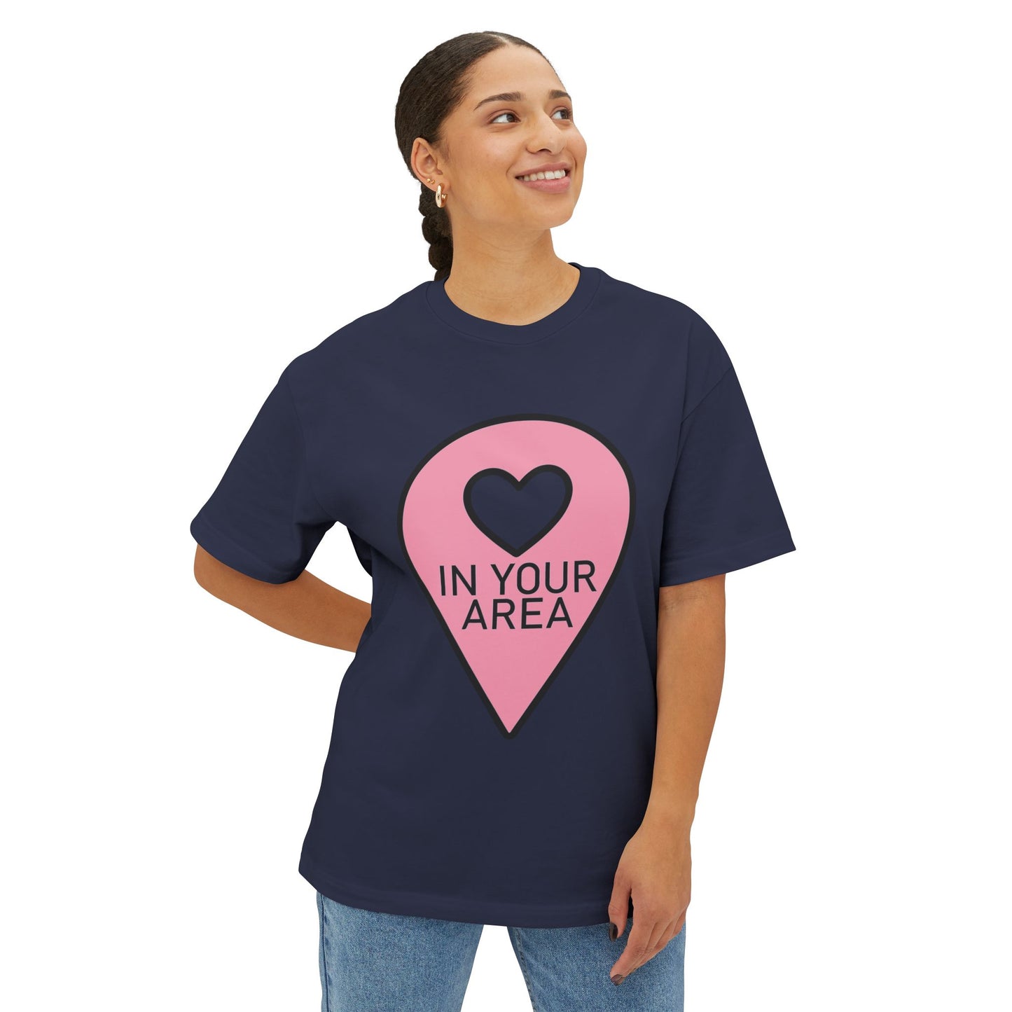 In Your Area Pin Marker – Oversized Boxy Tee