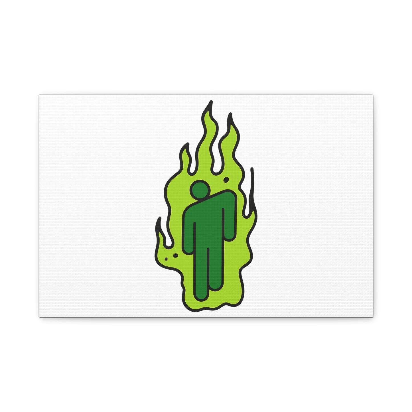Green Flame Icon Matte Canvas