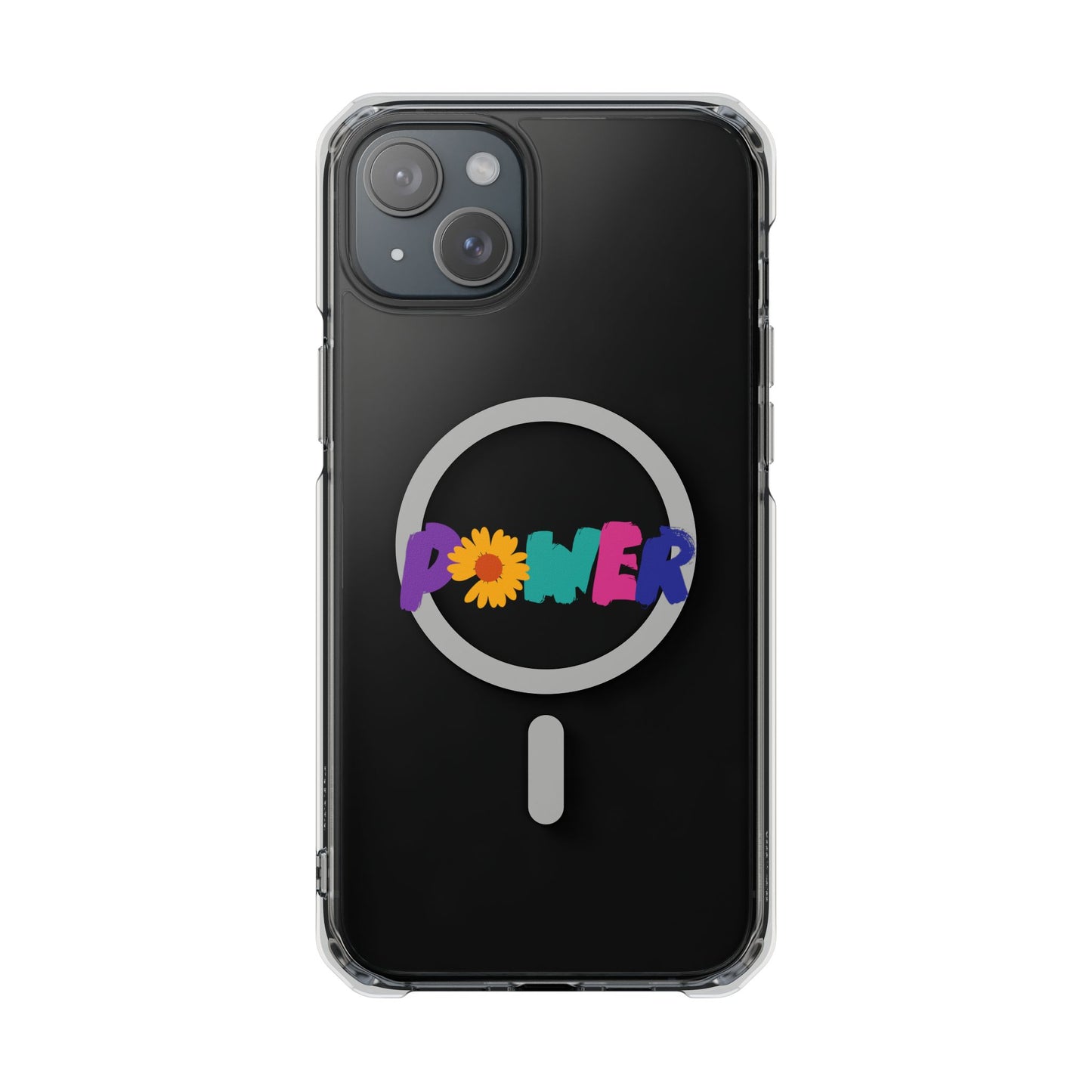 Retro Flower Power Color Pop Magnetic Clear Impact Case