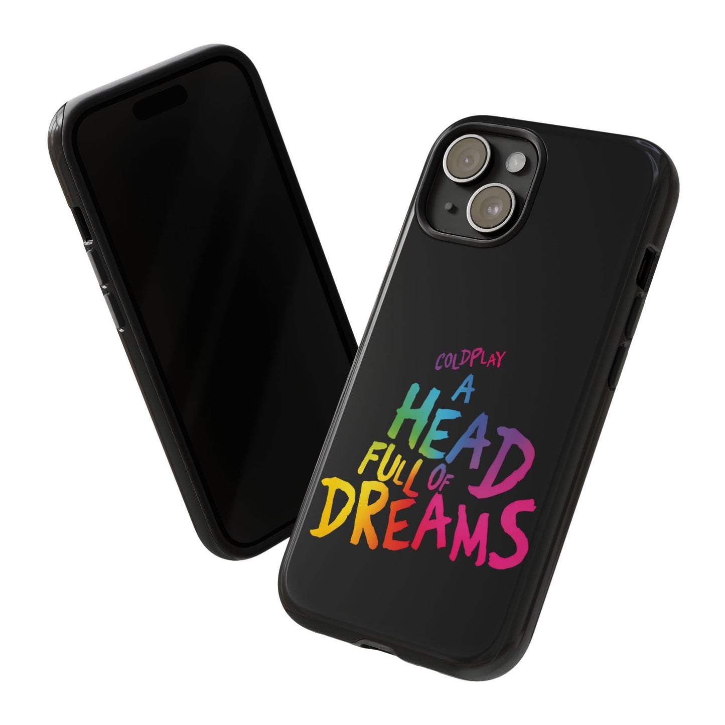Premium Tough Case for iPhone 12 to 16 Pro Max Showcasing Coldplay’s Iconic A Head Full of Dreams