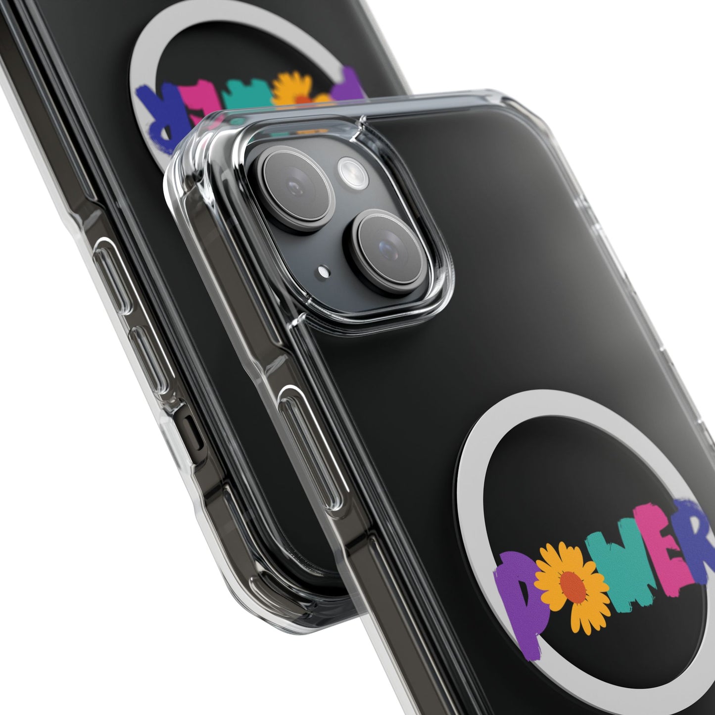 Retro Flower Power Color Pop Magnetic Clear Impact Case