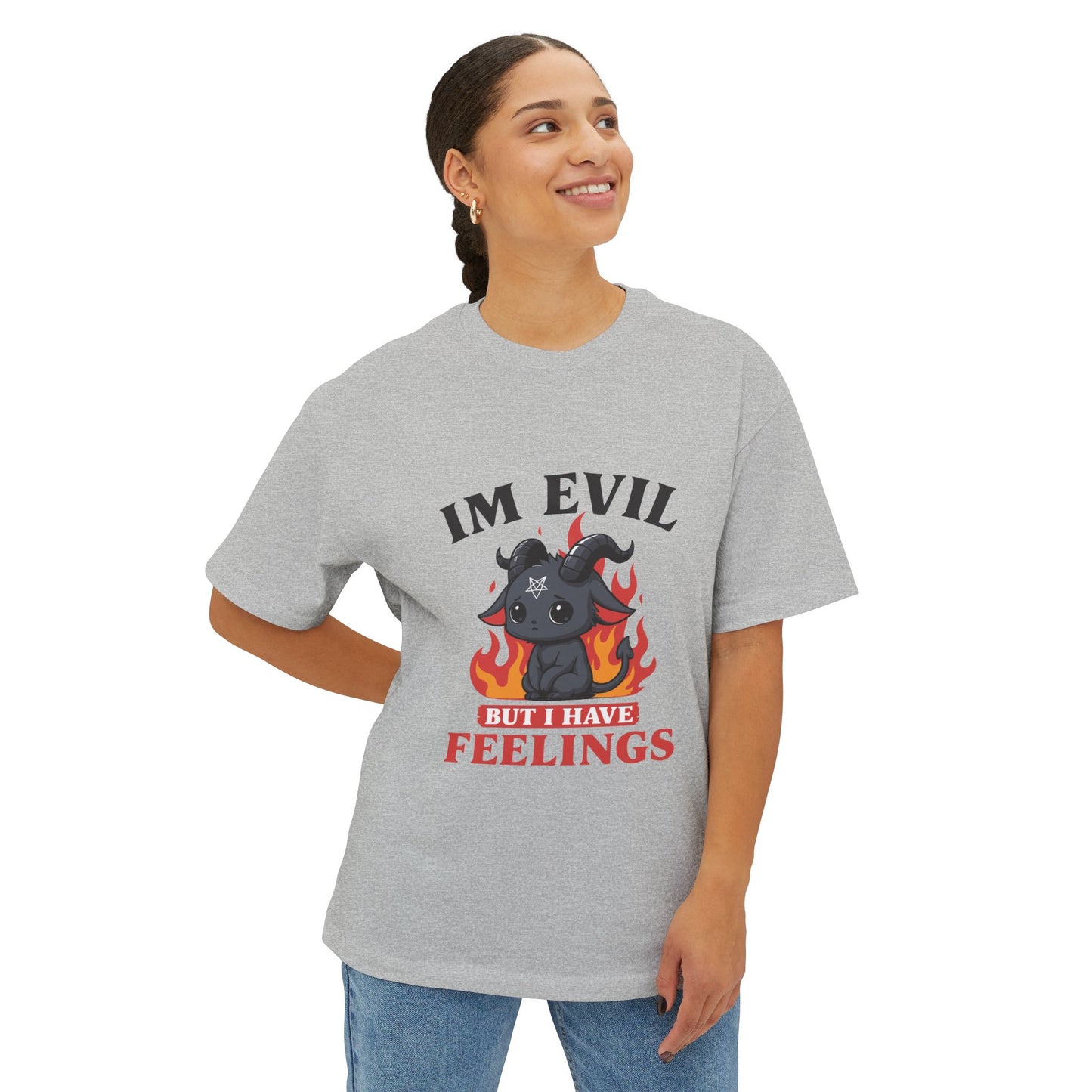 Oversized boxy Tee – Snazzy Evil Edition