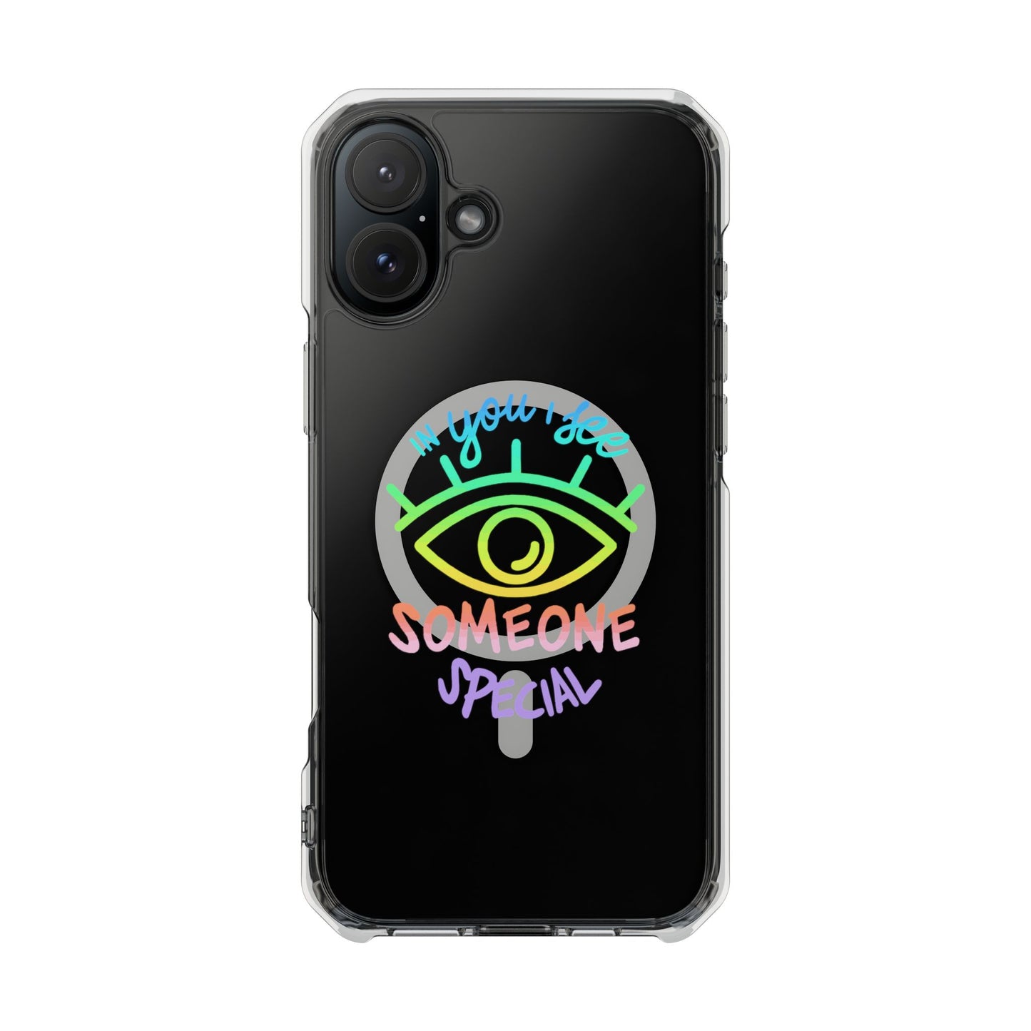 Vibrant Eye and Text Magnetic Clear Impact case