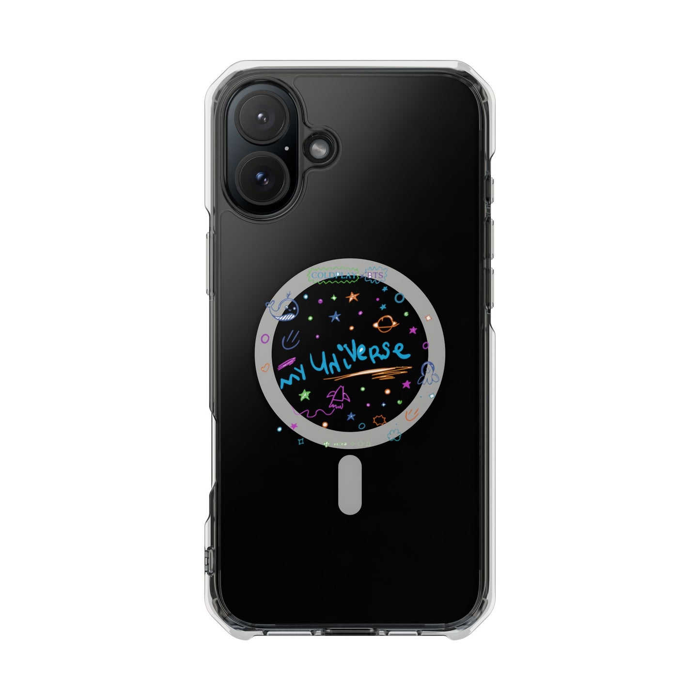 Neon Space Doodles Magnetic Clear Impact case
