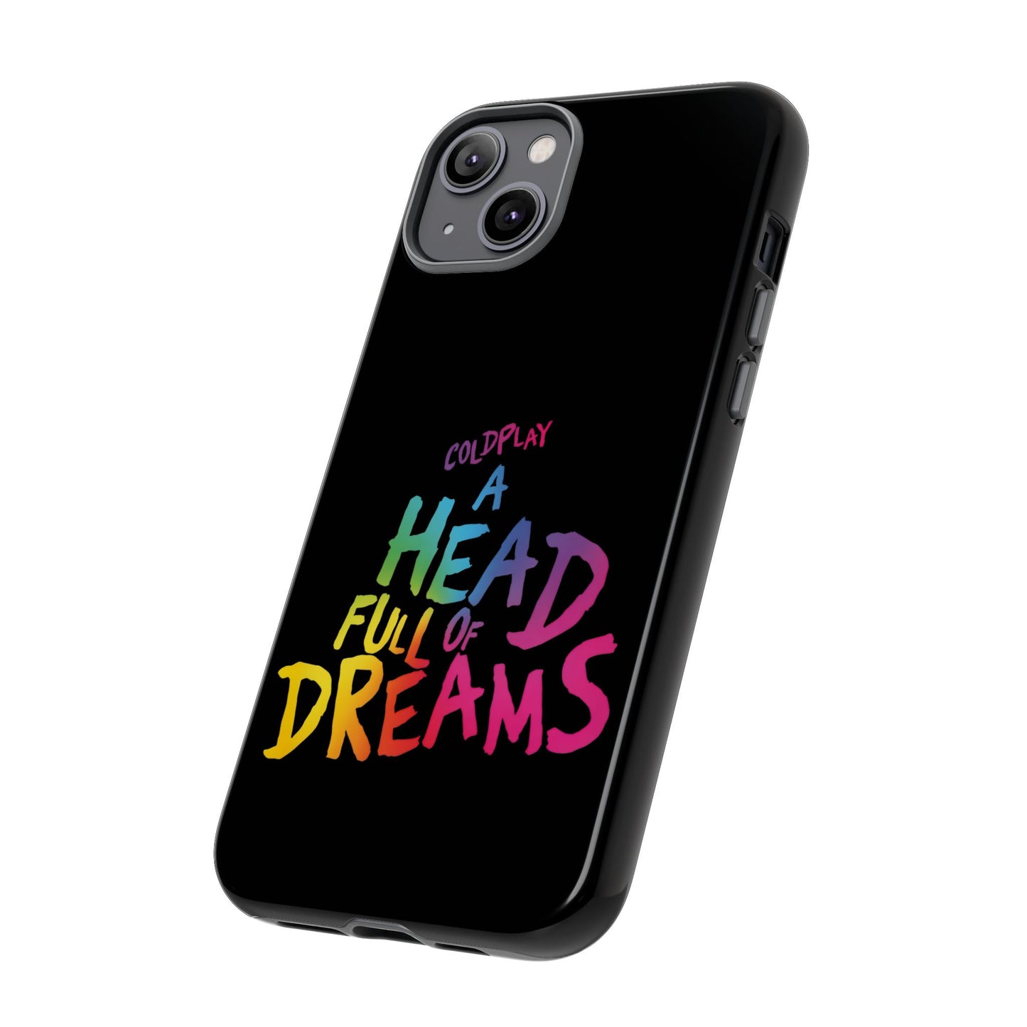 Premium Tough Case for iPhone 12 to 16 Pro Max Showcasing Coldplay’s Iconic A Head Full of Dreams
