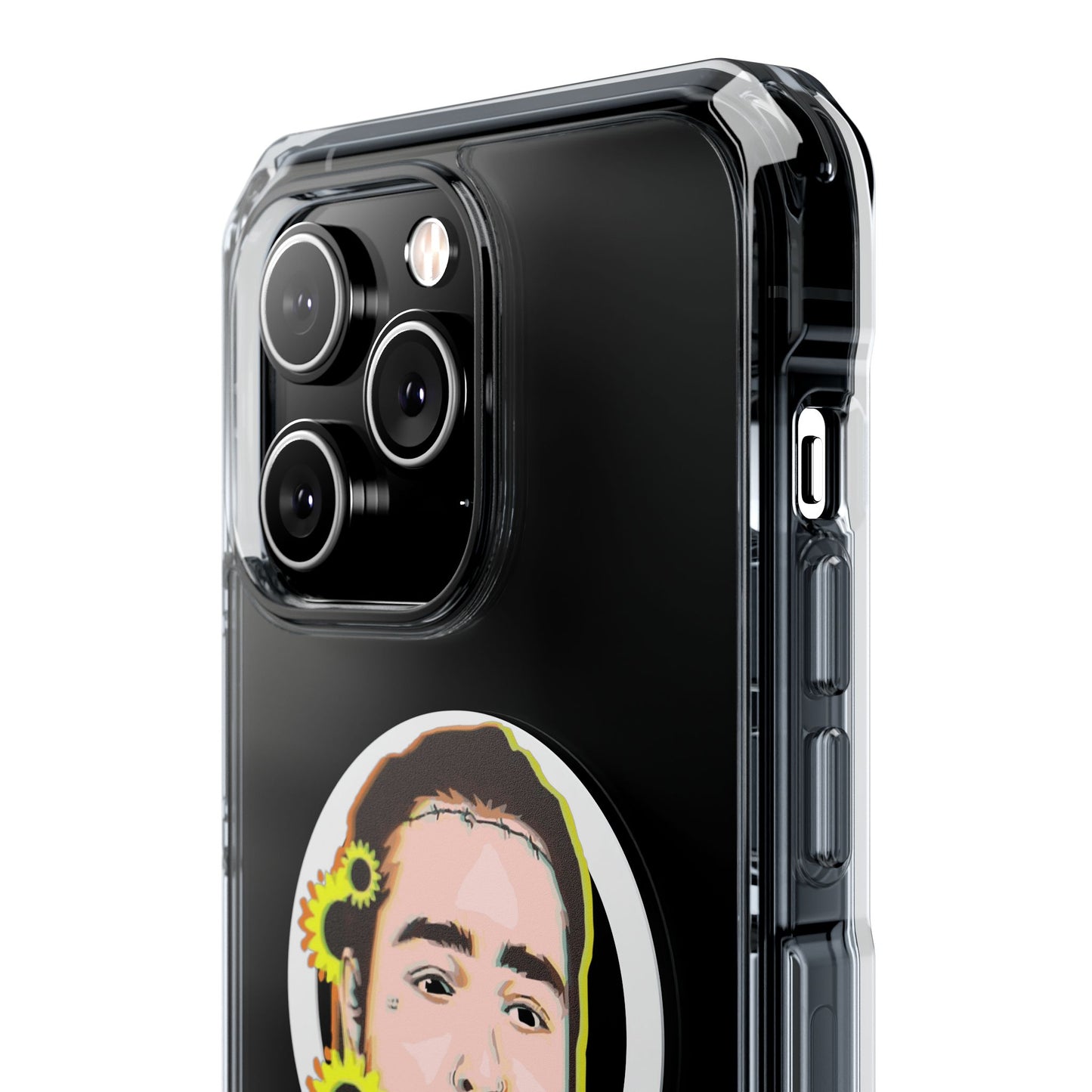Cartoon Face with Sunflowers Magnetic Impact Case