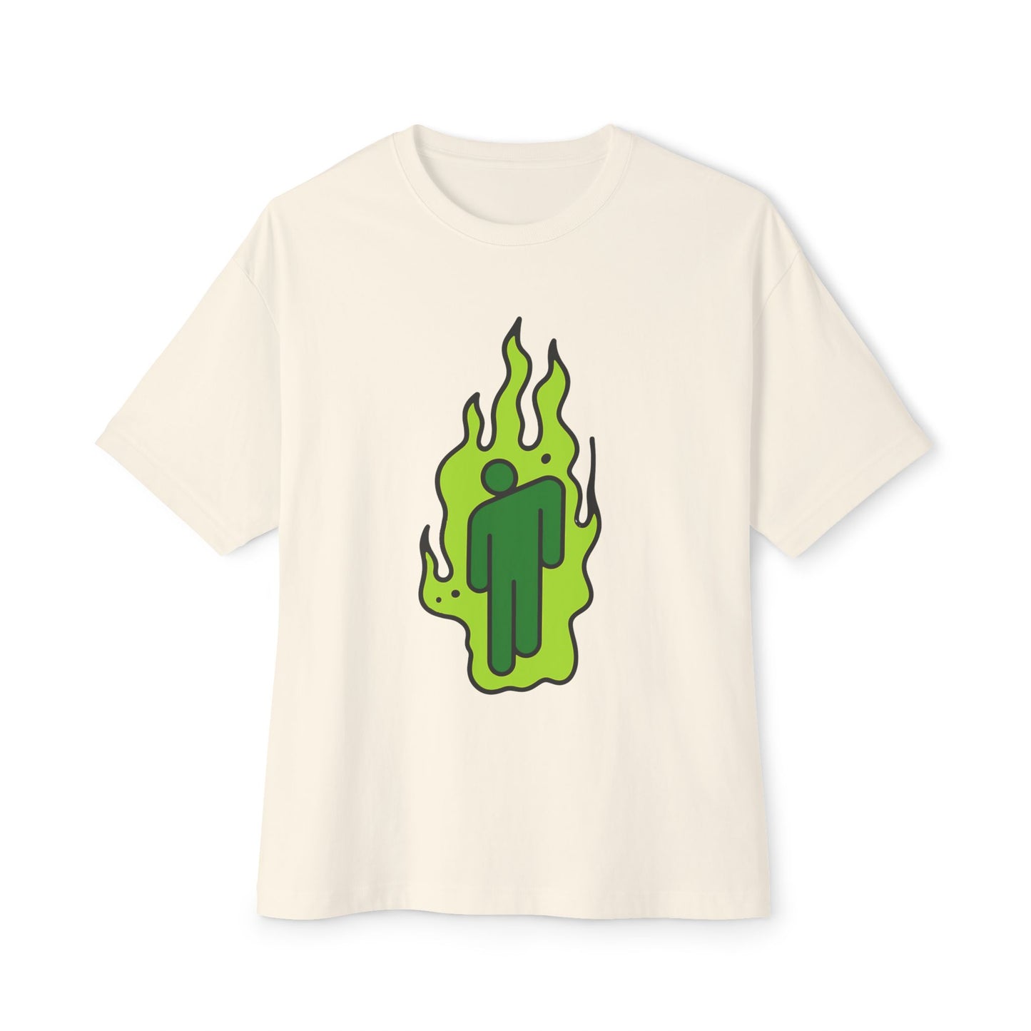 Green Flame Icon Unisex Oversized Tee