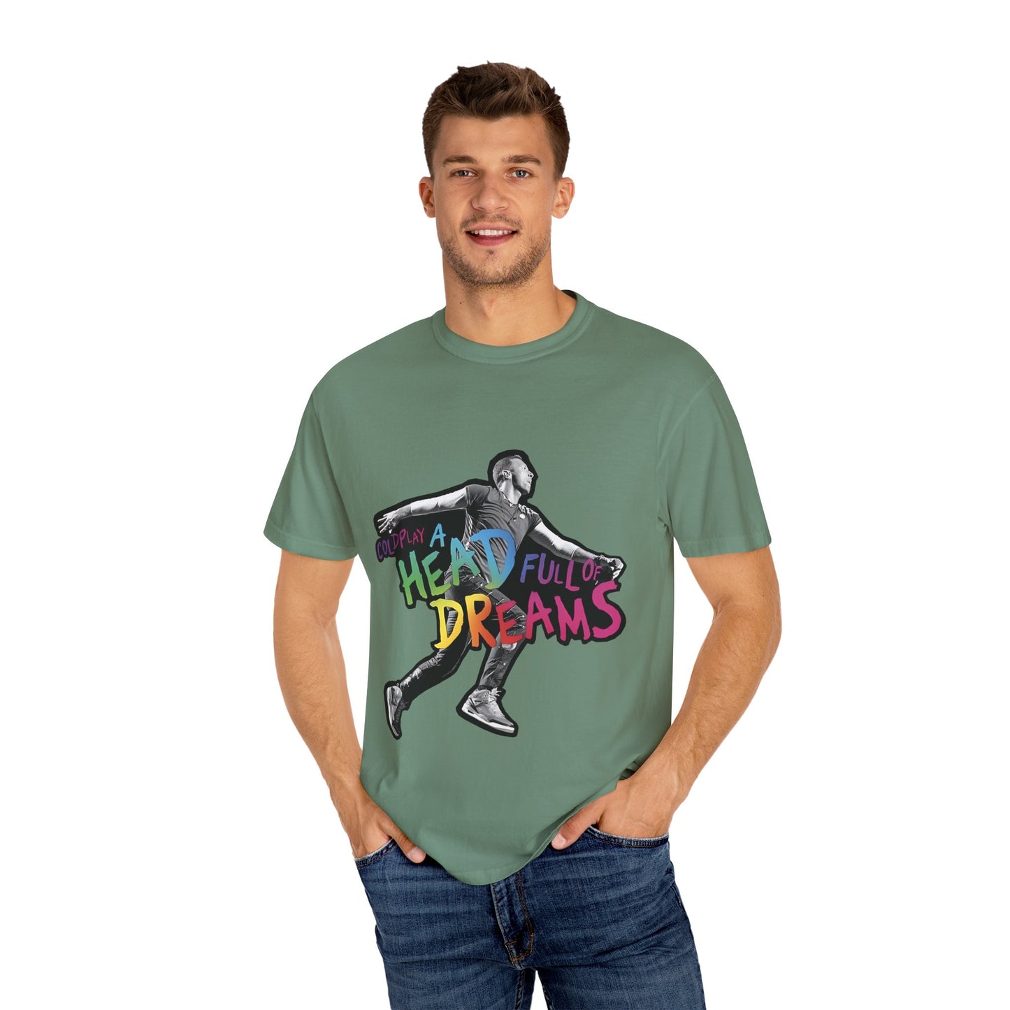 Unisex Garment-Dyed T-Shirt Inspired by Coldplay A Head Full of Dreams Chris