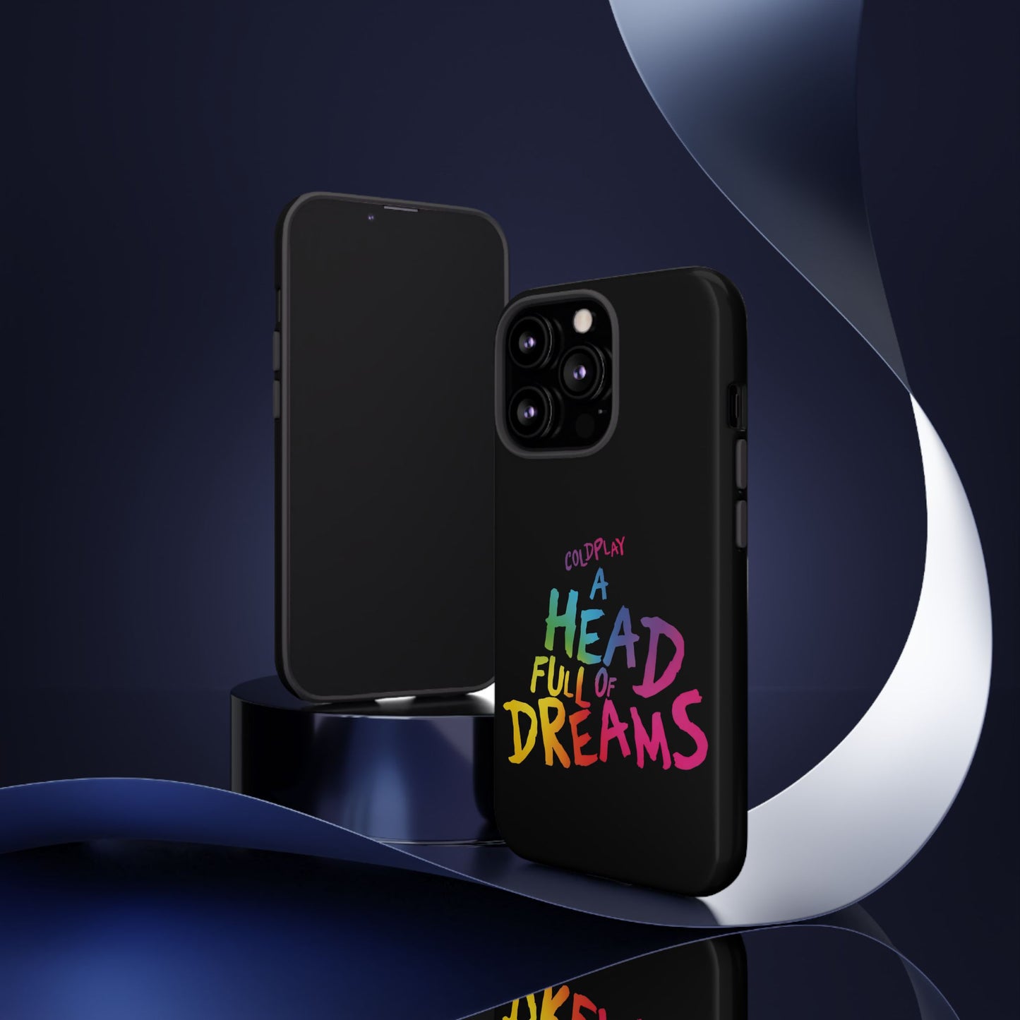 Premium Tough Case for iPhone 12 to 16 Pro Max Showcasing Coldplay’s Iconic A Head Full of Dreams