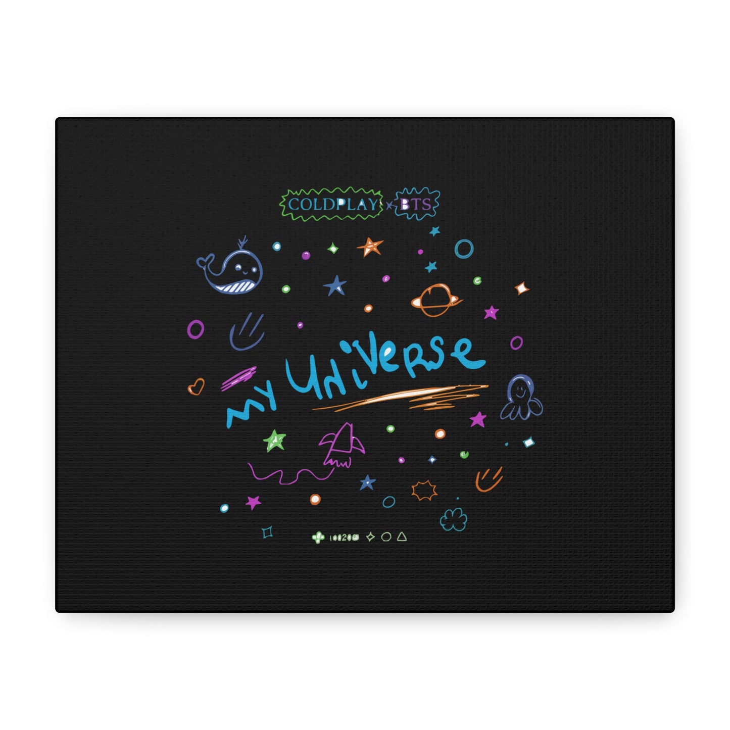 Neon Space Doodles Canvas