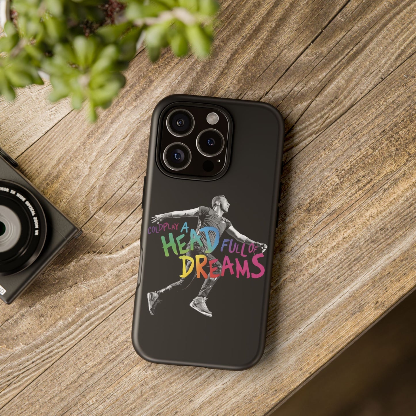 Premium Tough Case for iPhone 12 to 16 Pro Max Showcasing Coldplay A Head Full of Dreams Chris