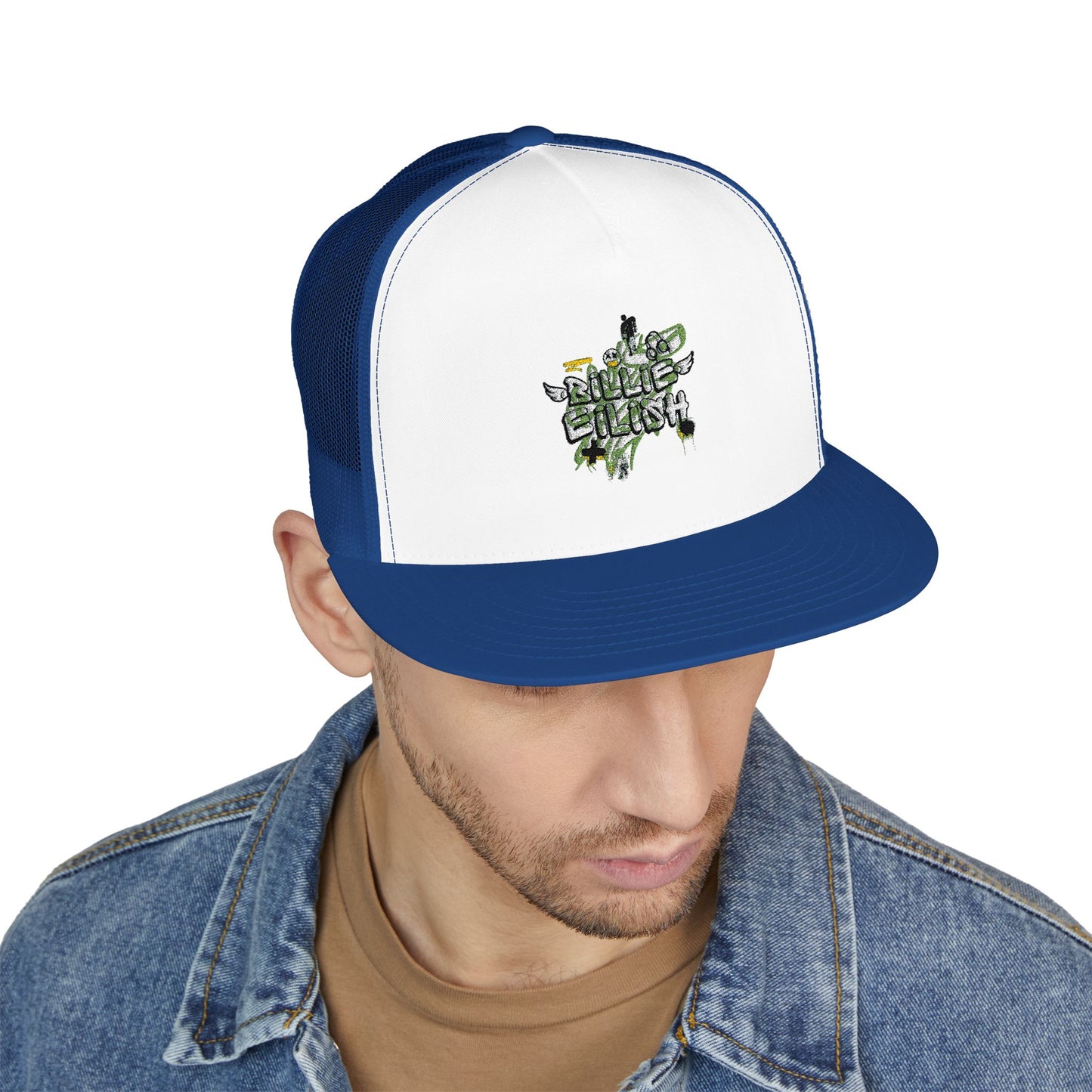 Grunge Angel Graffiti Trucker Cap