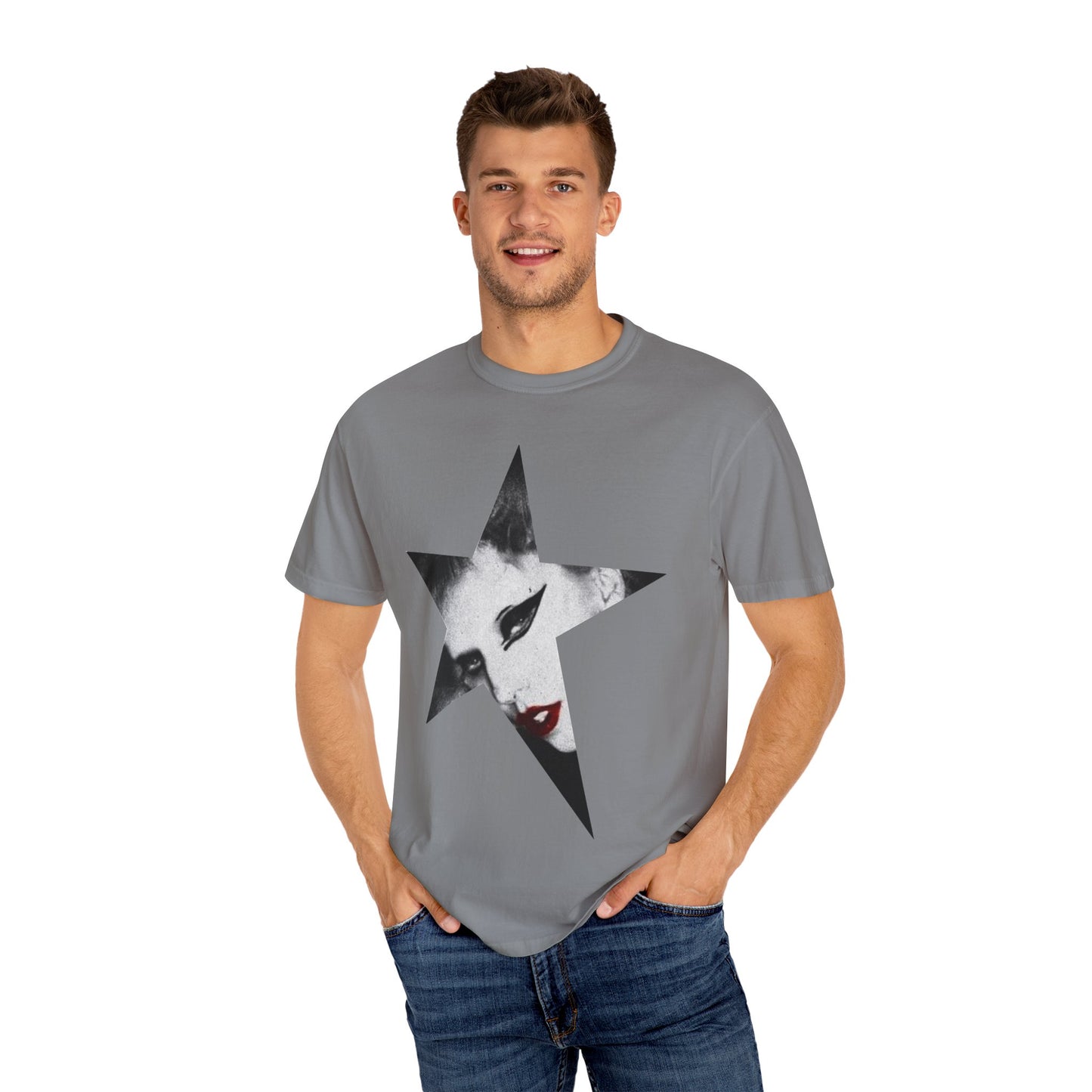 Born This Way Star Face-Unisex Dyed Tshirt
