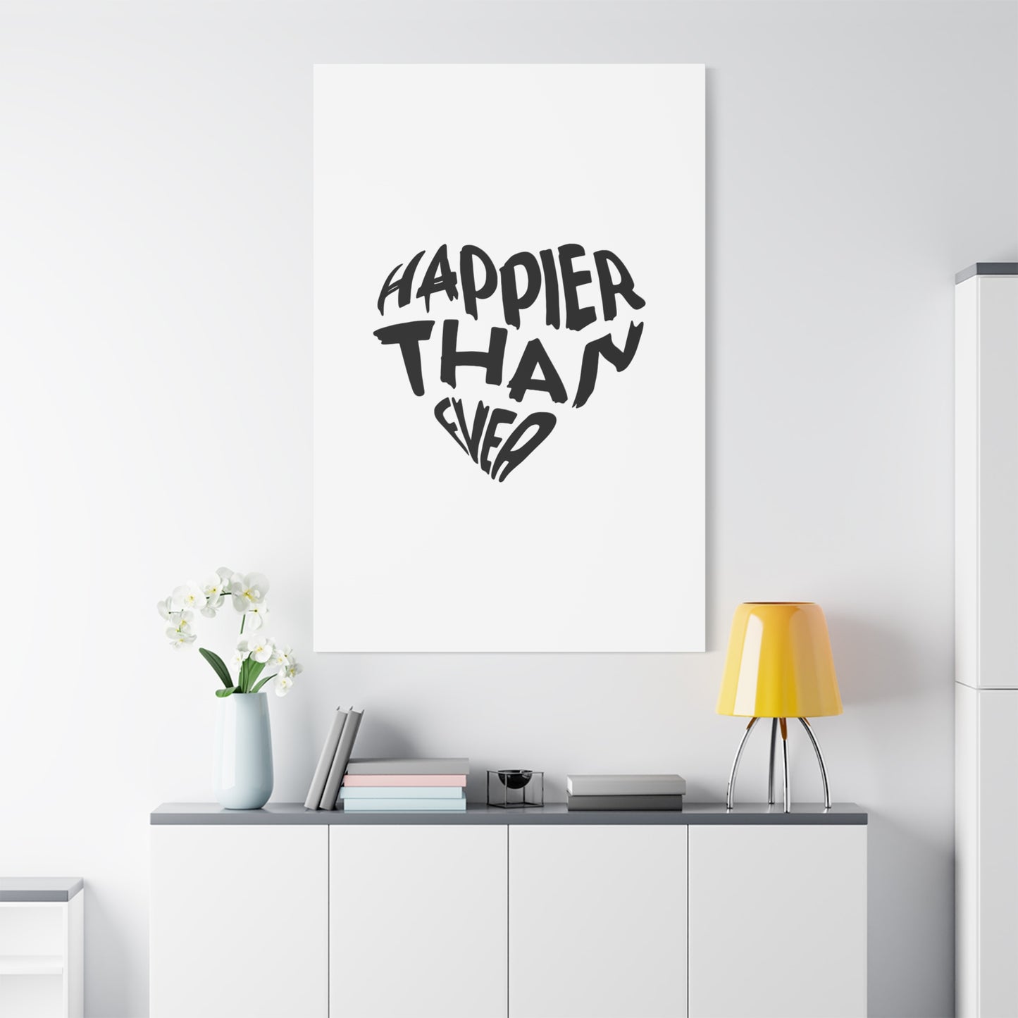Happier Heart Lettering Matte Canvas