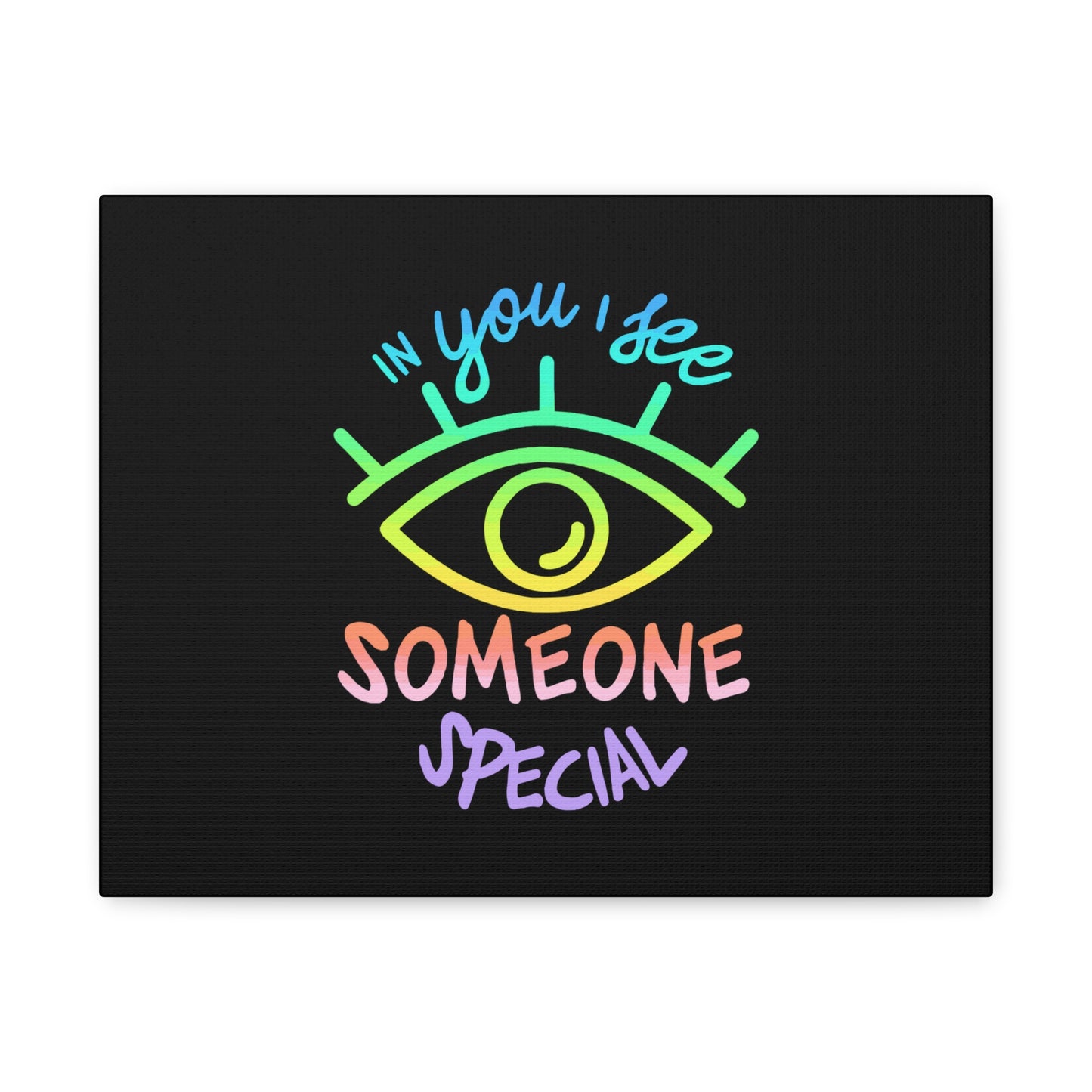 Vibrant Eye and Text Canvas