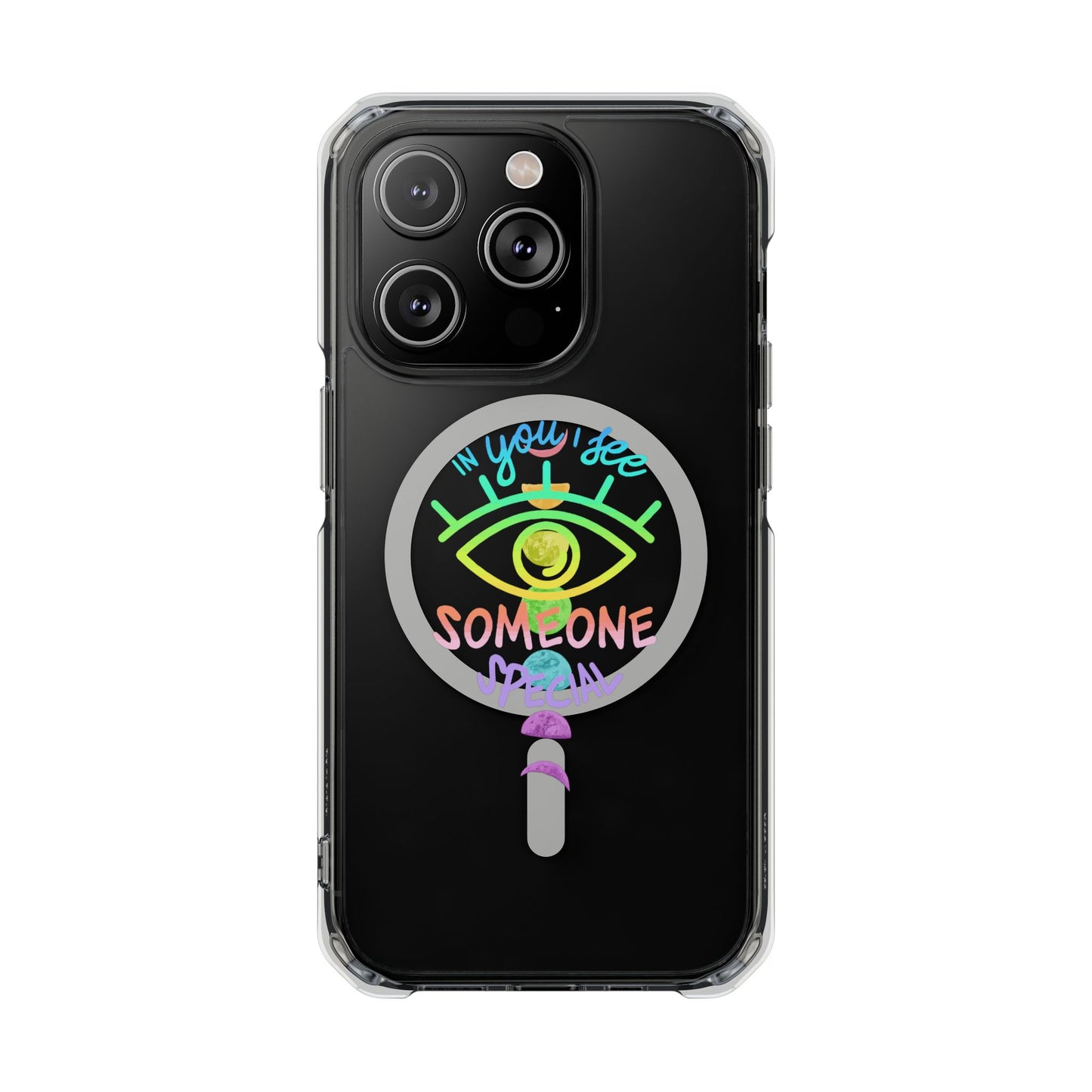 Rainbow Lunar Phases Magnetic Clear Impact case