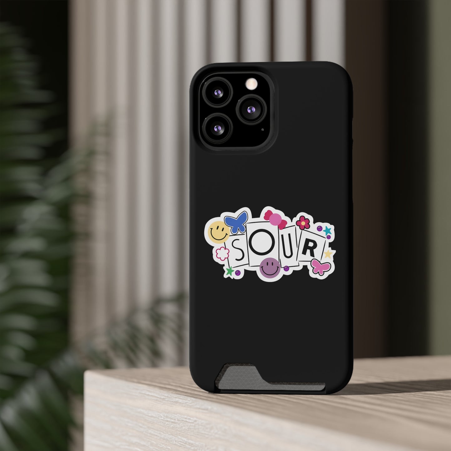 Phone Case + Card Holder For Iphone 13 – Olivia Rodrigo Sour | Black Edition
