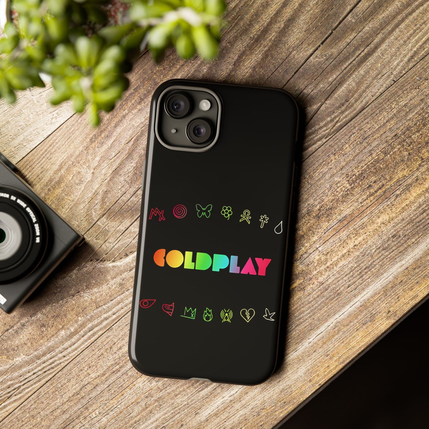 Premium Tough Case for iPhone 12 to 16 Pro Max Showcasing Coldplay’s Signage