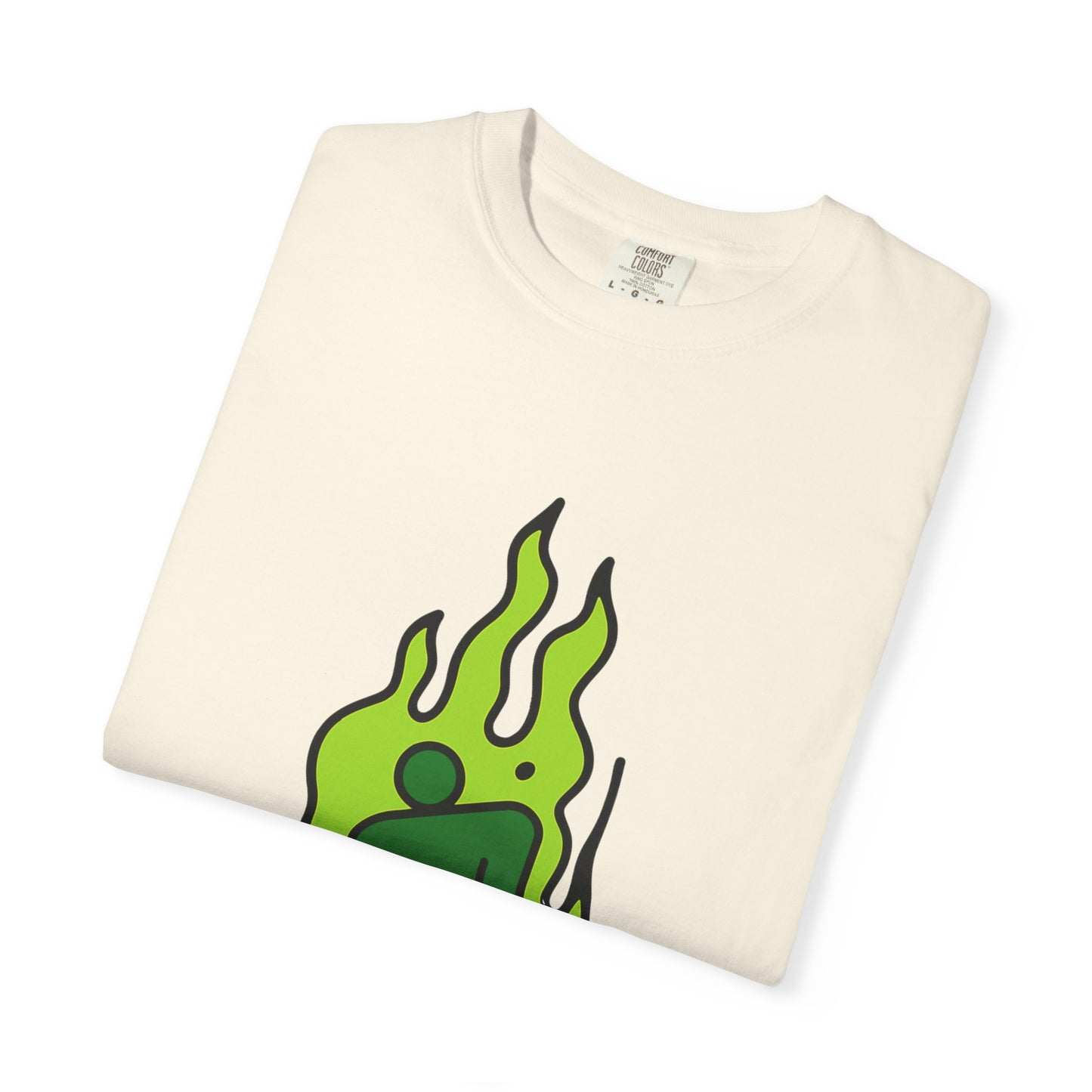 Green Flame Icon Unisex Dyed T-shirt