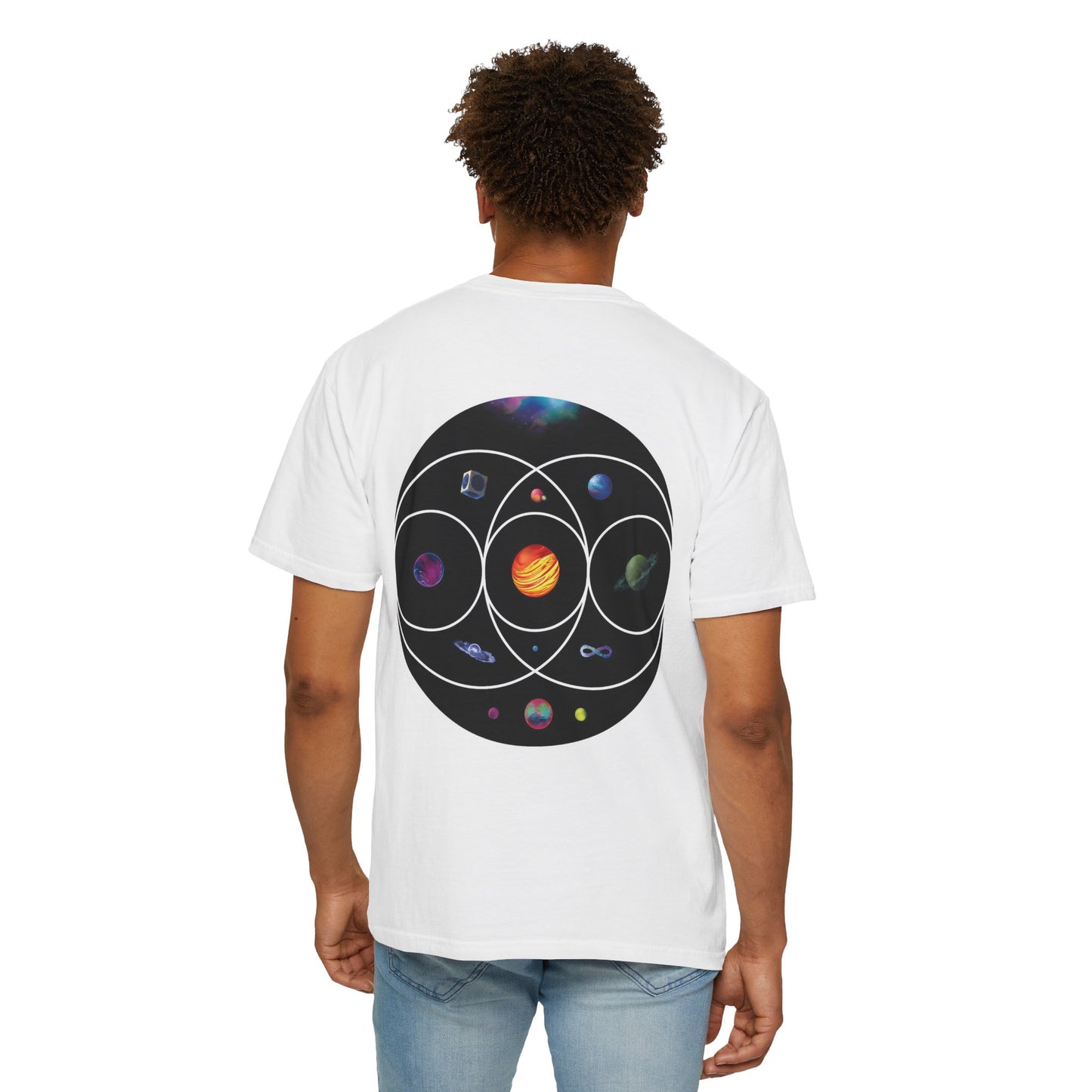 Unisex Garment-Dyed T-Shirt Inspired by Coldplay’s Illustration Concept_B