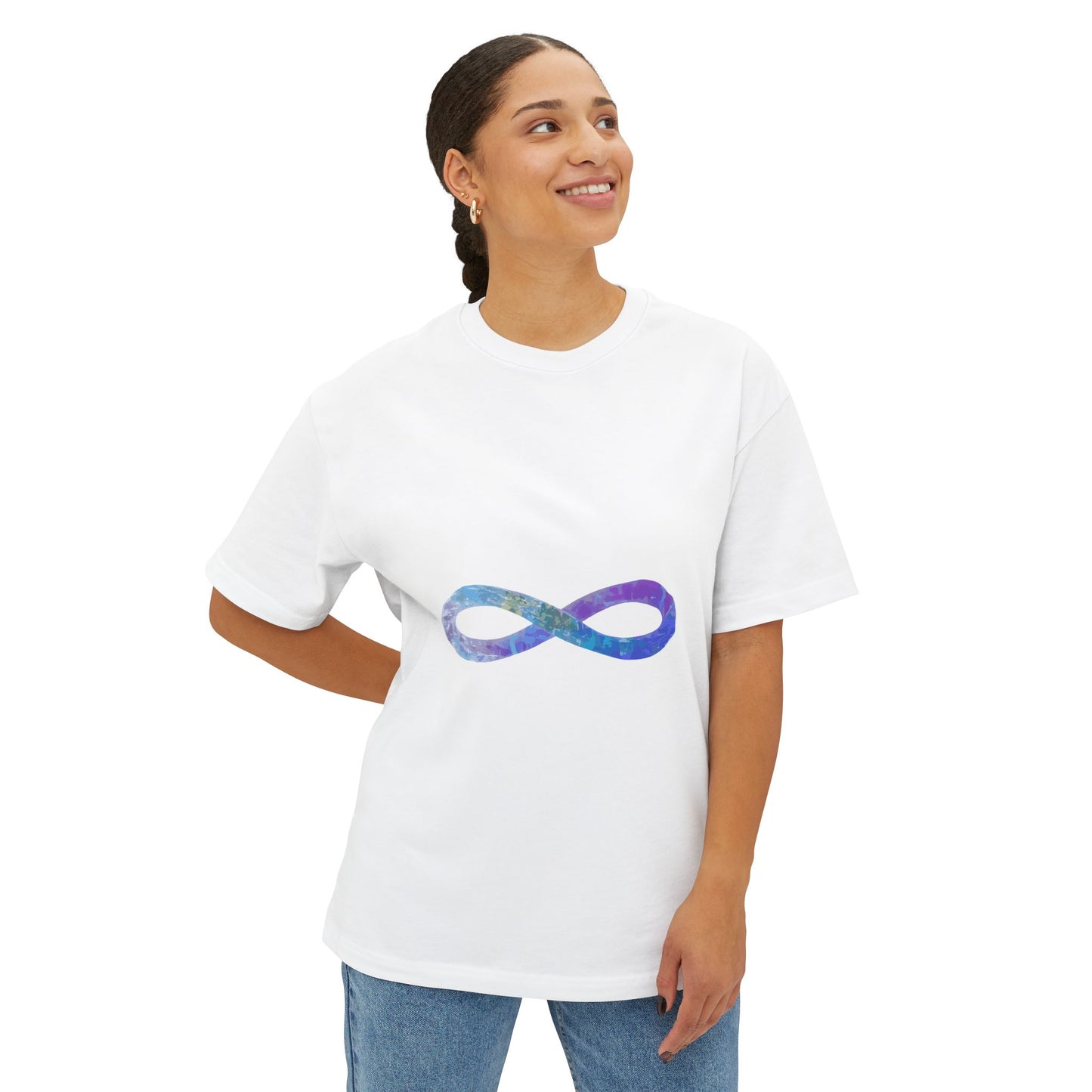Cosmic Infinity Loop Unisex Oversized Boxy Tee