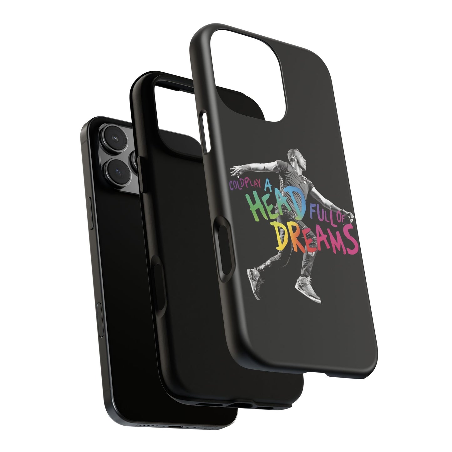 Premium Tough Case for iPhone 12 to 16 Pro Max Showcasing Coldplay A Head Full of Dreams Chris