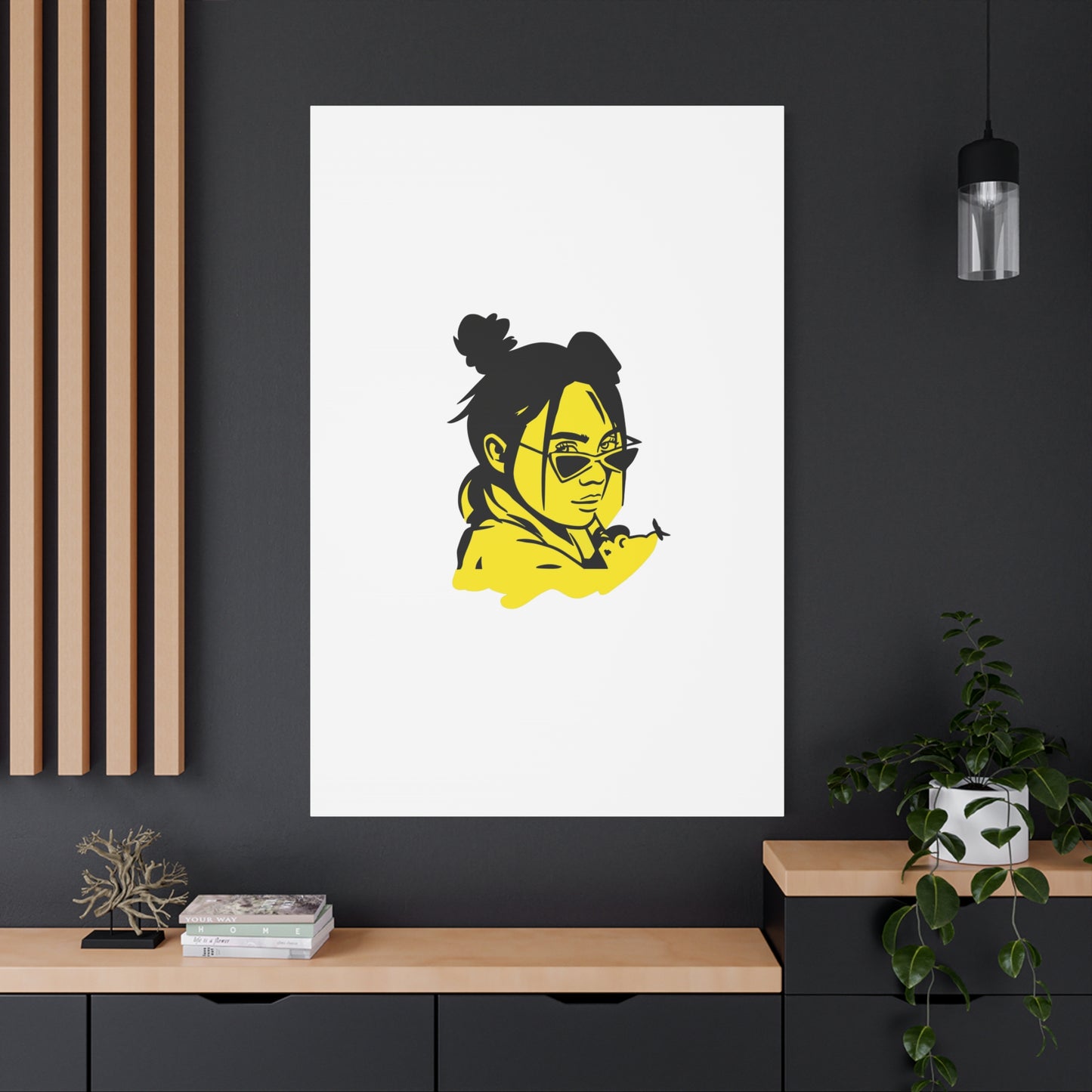 Neon Mood Portrait Matte Canvas