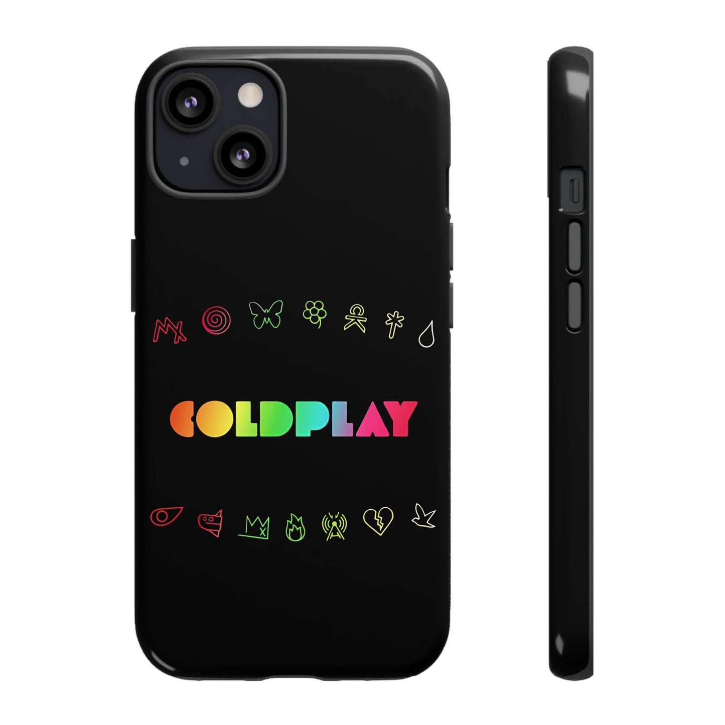 Premium Tough Case for iPhone 12 to 16 Pro Max Showcasing Coldplay’s Signage