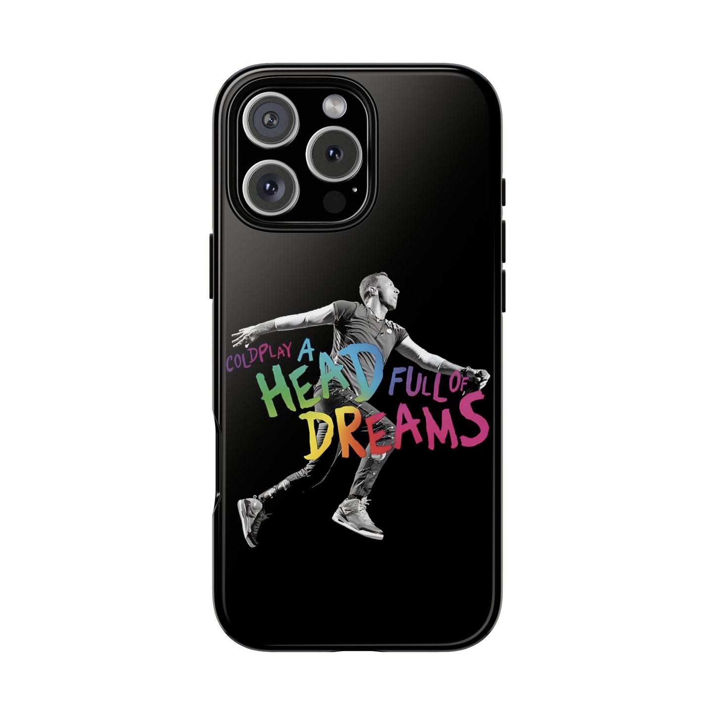 Premium Tough Case for iPhone 12 to 16 Pro Max Showcasing Coldplay A Head Full of Dreams Chris