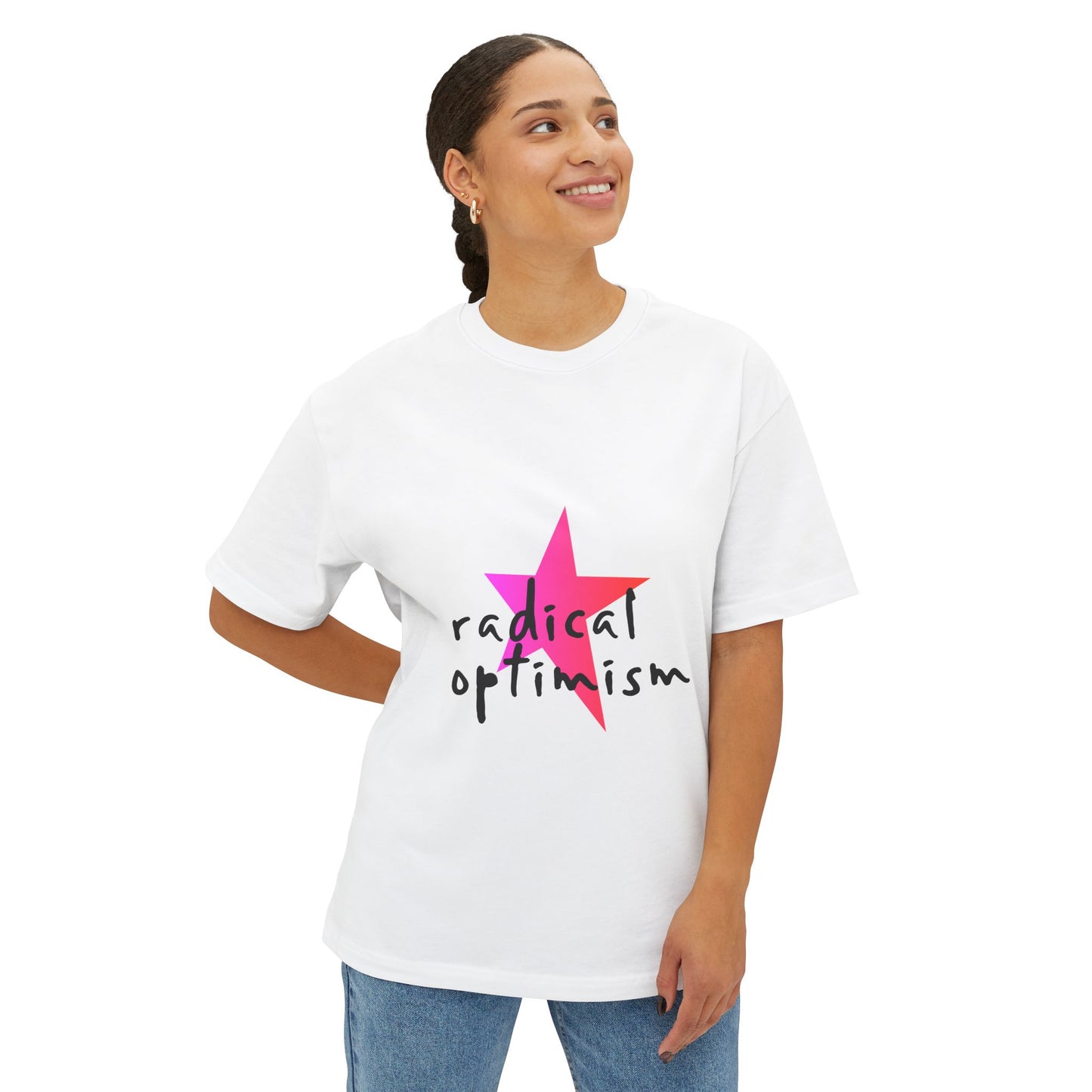 Flame Script Statement Unisex Oversized Boxy Tee