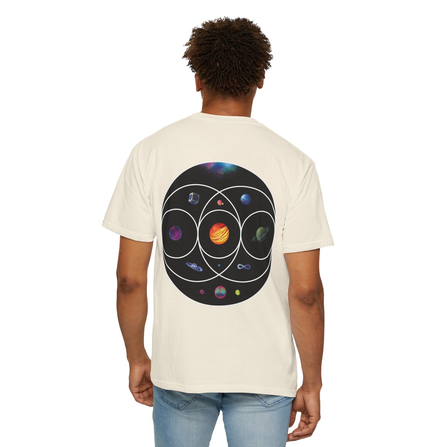 Unisex Garment-Dyed T-Shirt Inspired by Coldplay’s Illustration Concept_B